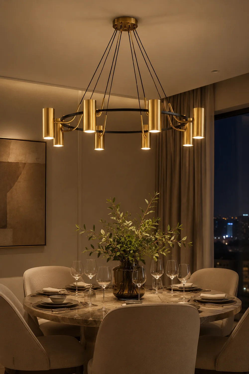 Weiss Modern Spotlight Metal Pendant Light, Gold - Lumpaz
