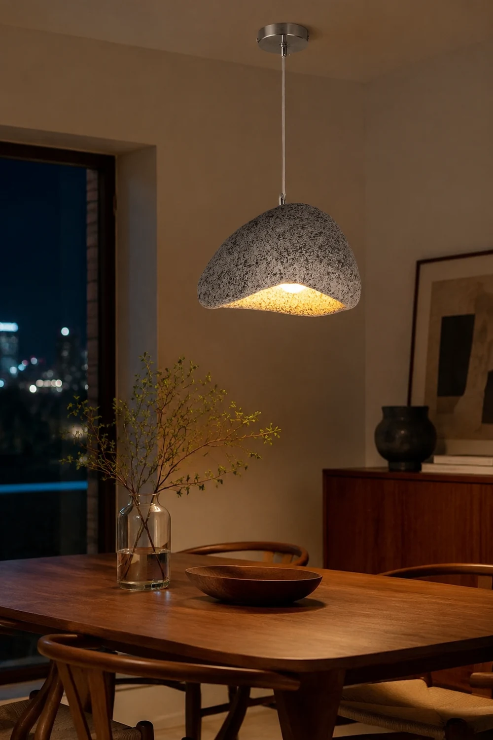 Byers Wabi Sabi Bread Shape Resin Pendant Light, Resin, 4 Color - Lumpaz