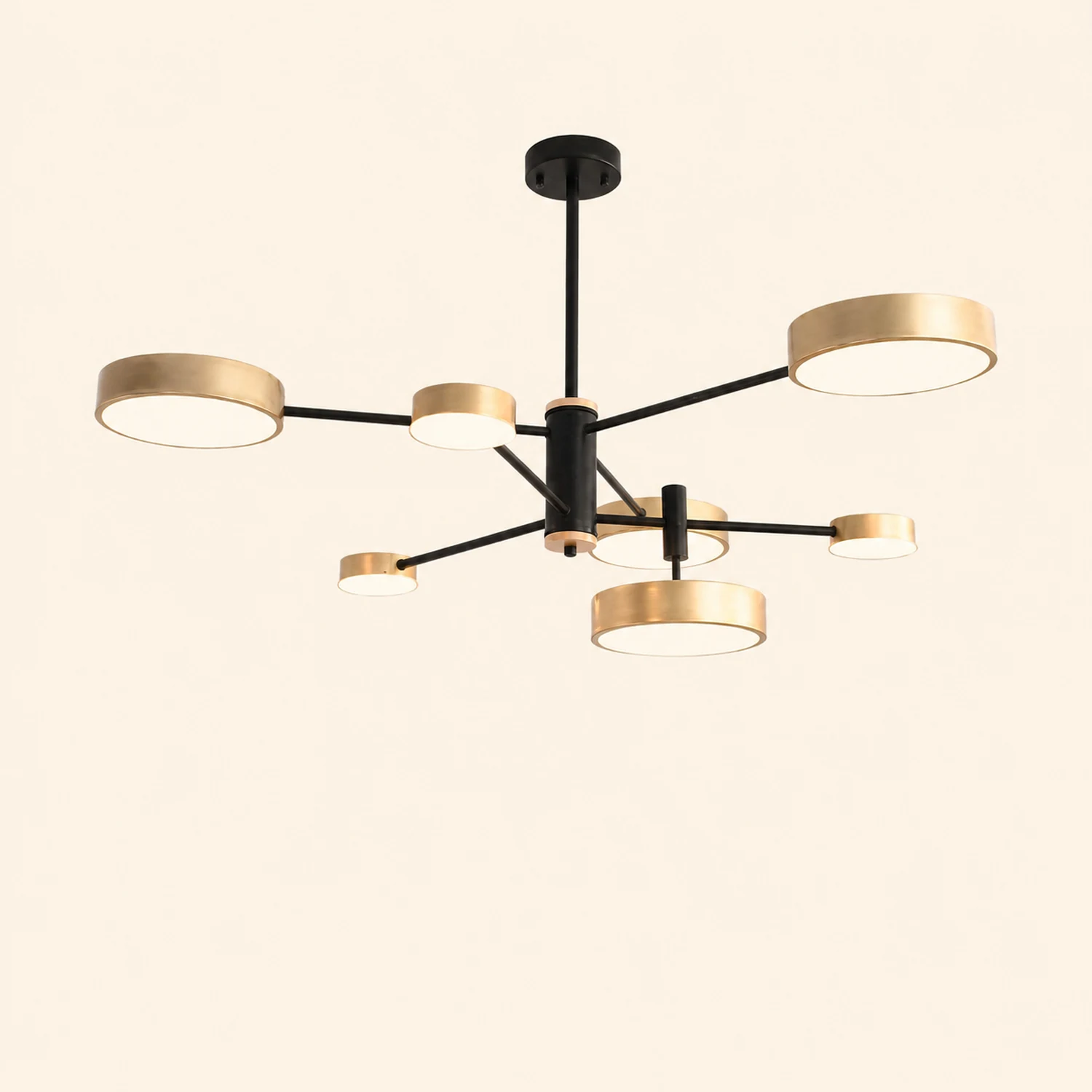 Sienna Pendant Light LED, Metal & Wood, Gray/White/Gold - Lumpaz