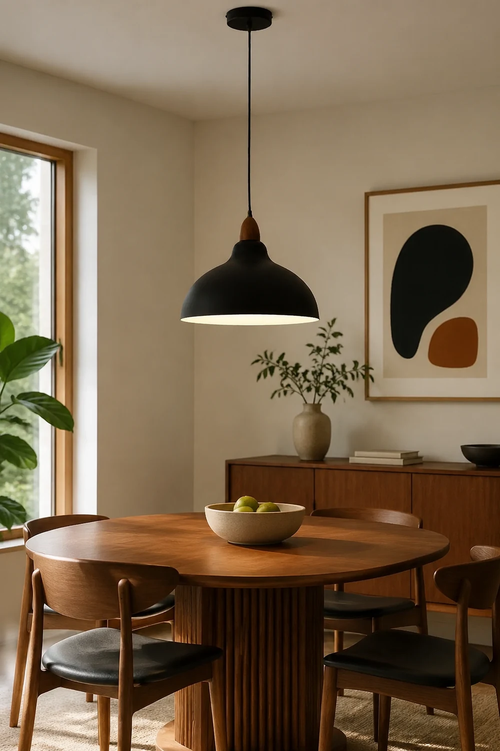 Morandi Modern Bowl-shaped Metal Pendant Light, Black/White - Lumpaz