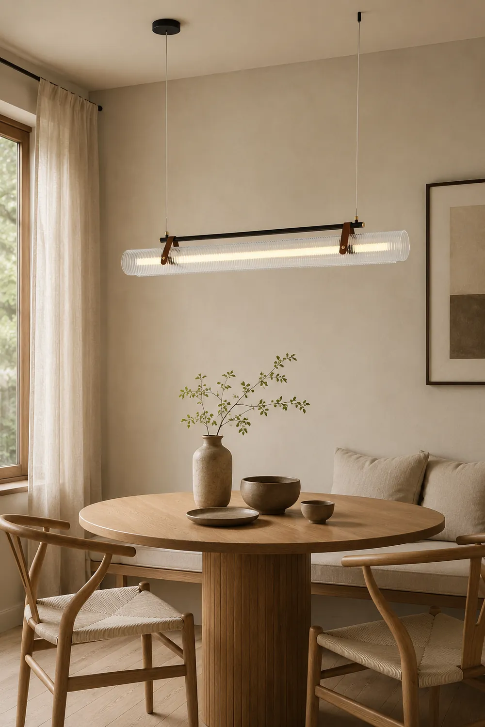 Edge Pendant Light Linear Modern, Acrylic/Metal, Black/Gold, Study - Lumpaz