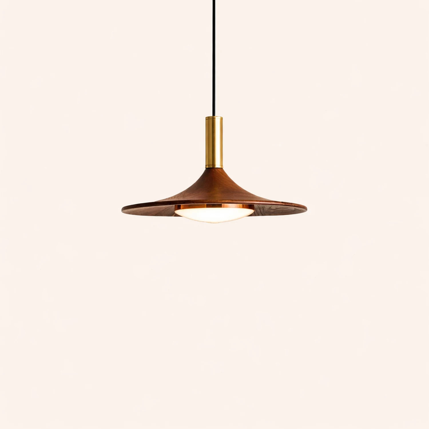 Carins Rustic Cap-shaped Wooden Pendant Light, Natural Wood - Lumpaz
