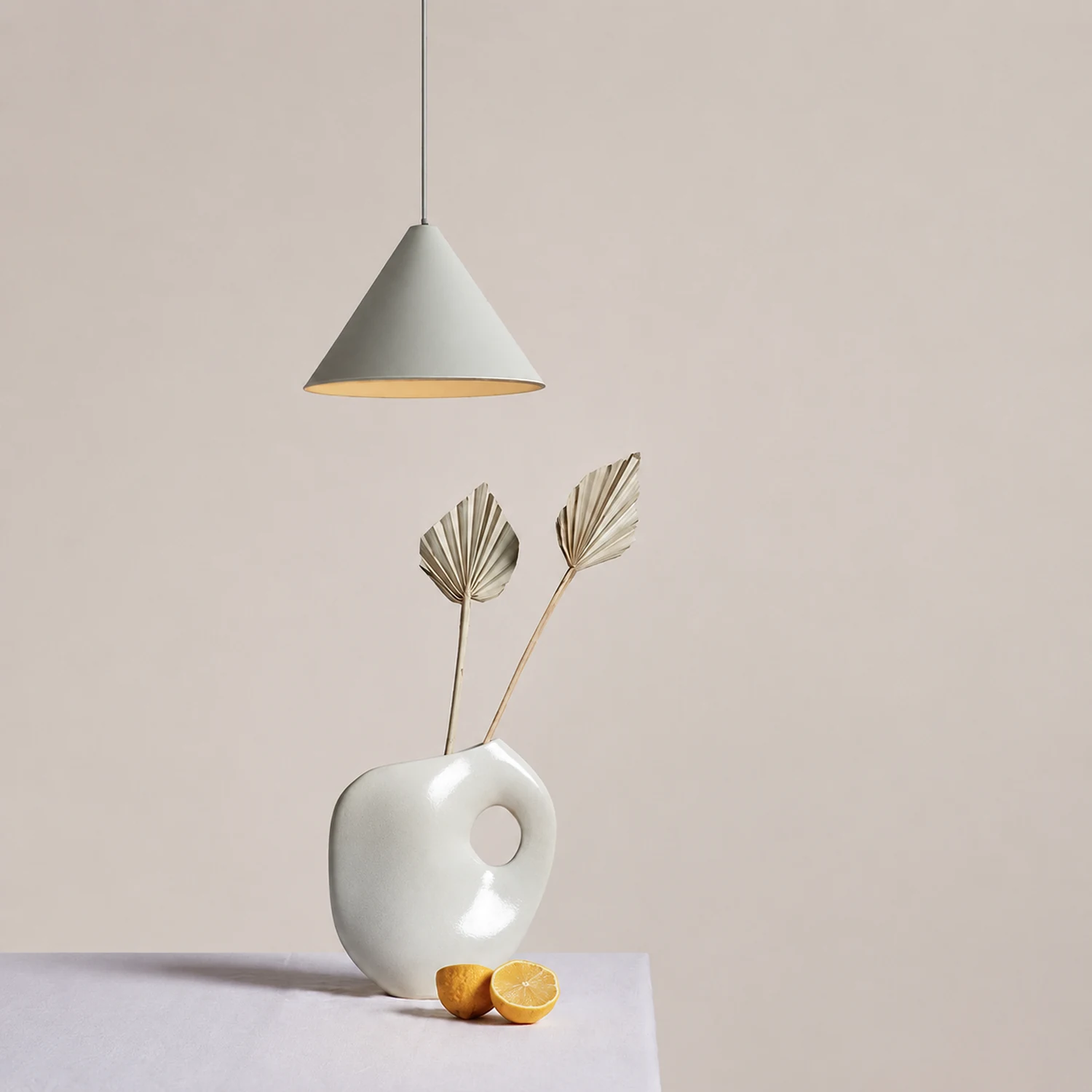 Carins Minimalist Cone Metal Pendant Light, Gray - Lumpaz