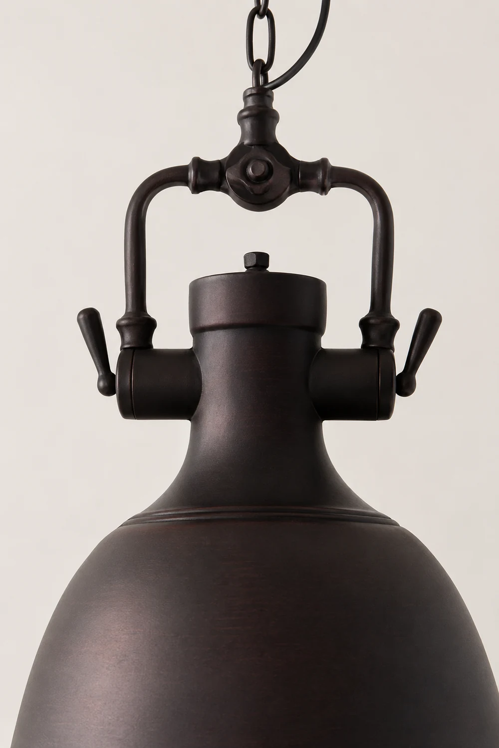 Alessio Rustic Retro Pot Black Metal Pendant Light, 2 Style - Lumpaz