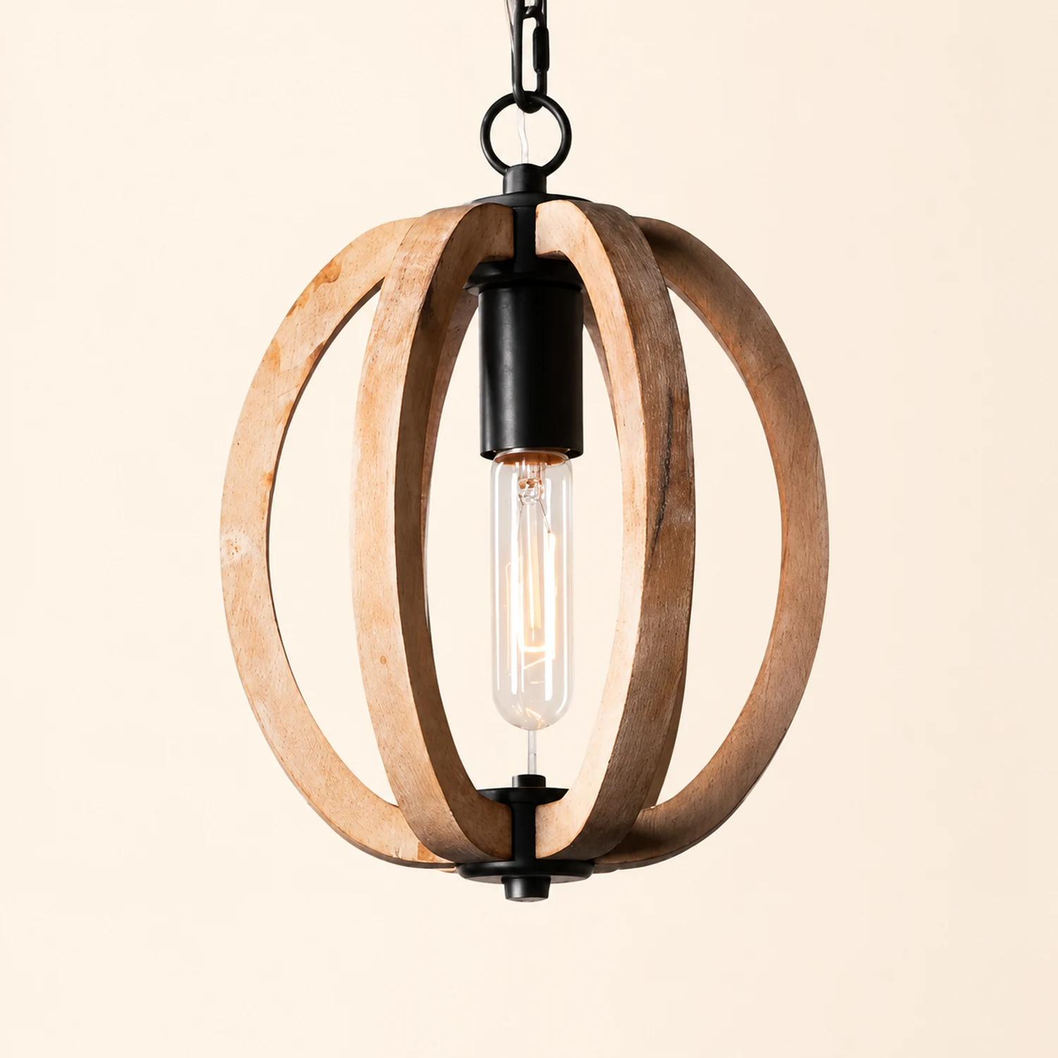Alessio Orb/Gourd Wood Pendant Light - Lumpaz