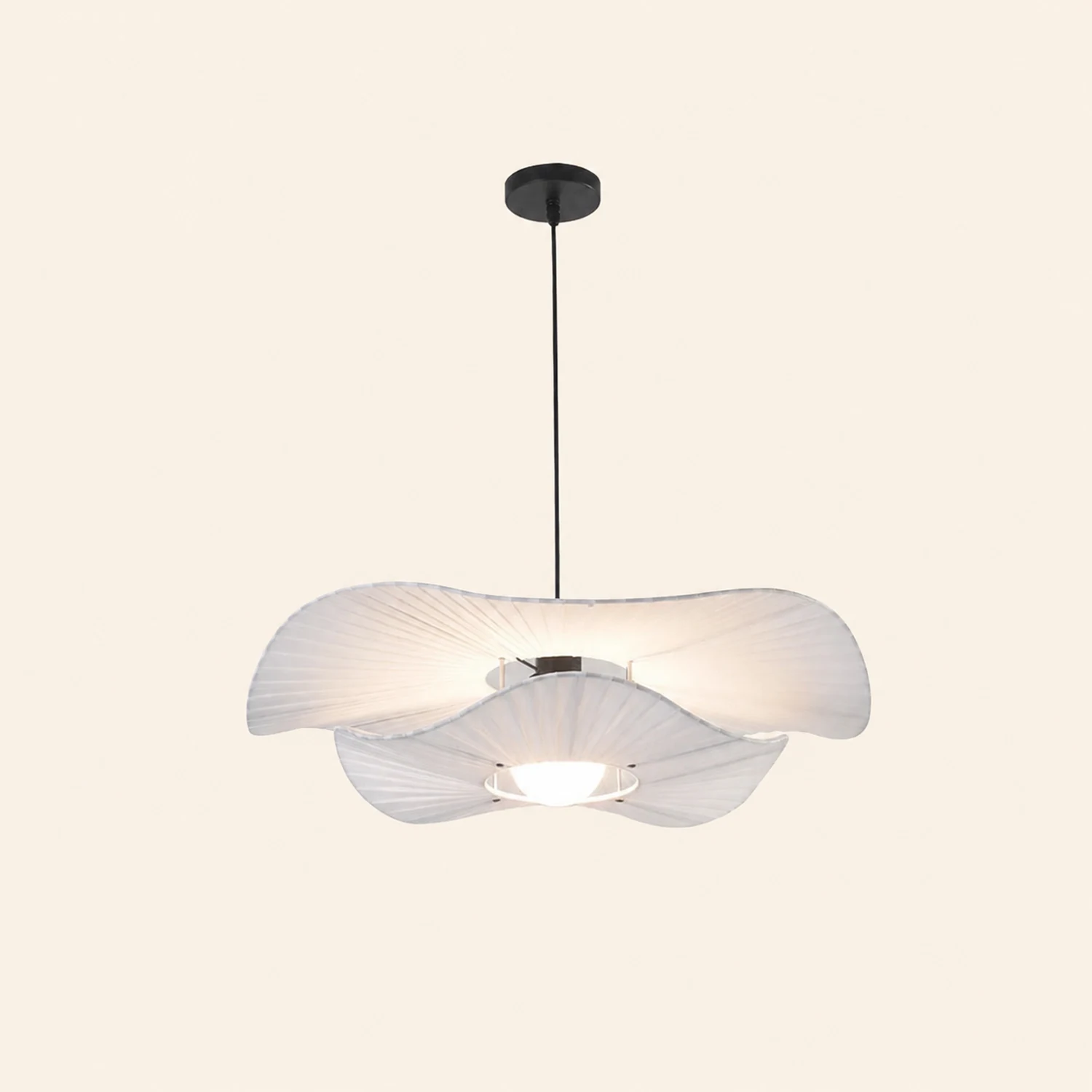 Renée Modern Nordic Cloth/Metal Shell Pendant Light, White - Lumpaz