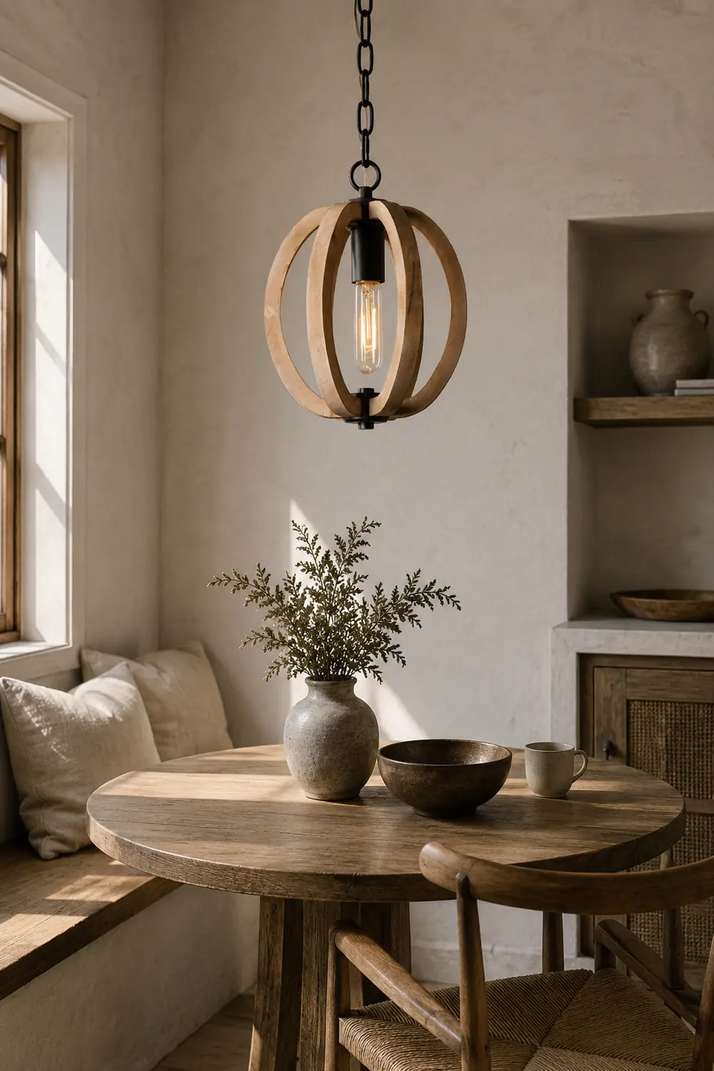 Alessio Orb/Gourd Wood Pendant Light - Lumpaz
