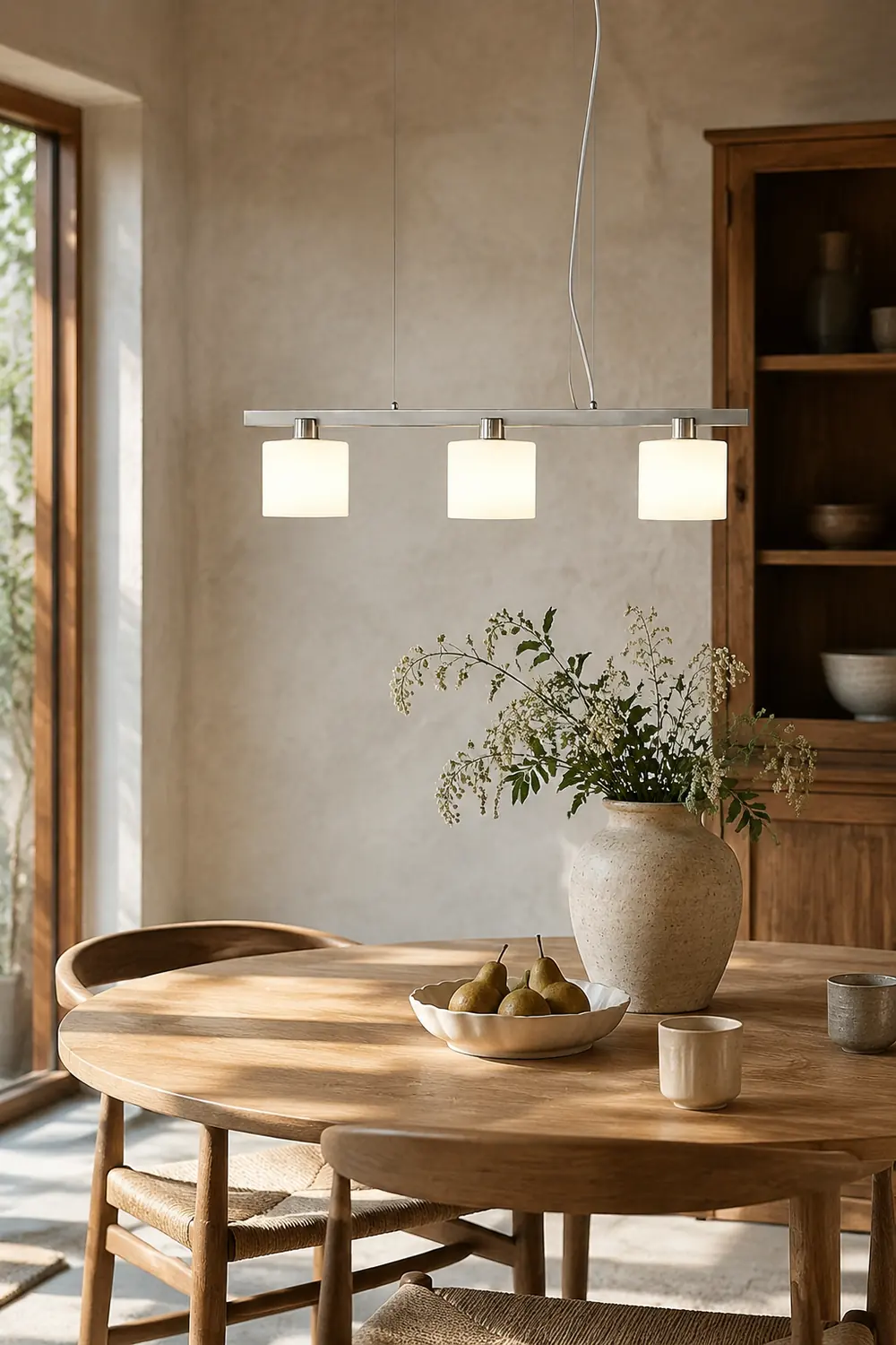 Zaid White Cluster Pendant Light, 3 Heads, Metal/Glass - Lumpaz