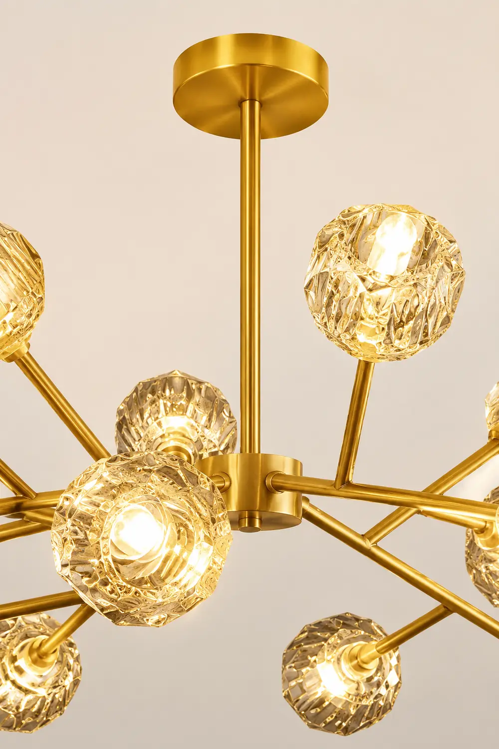 Valentina Modern Blown Metal Pendant Light, Gold - Lumpaz
