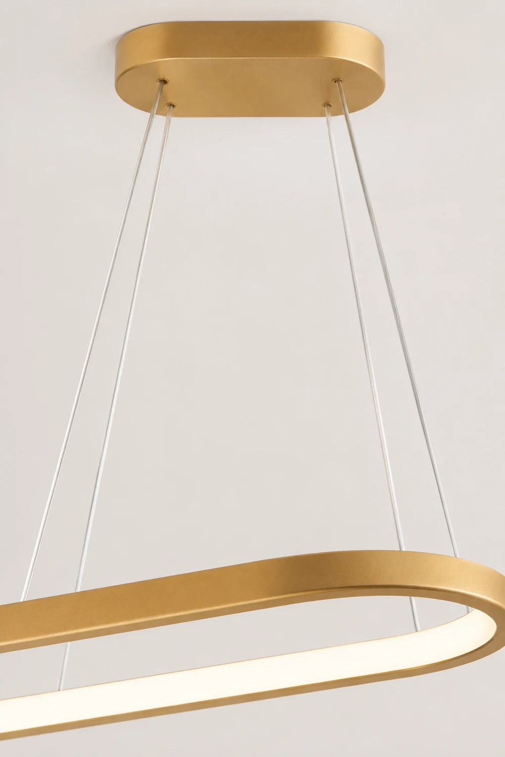 Edge Oval Minimalist Hanging Pendant Light, Black/White/Gold - Lumpaz