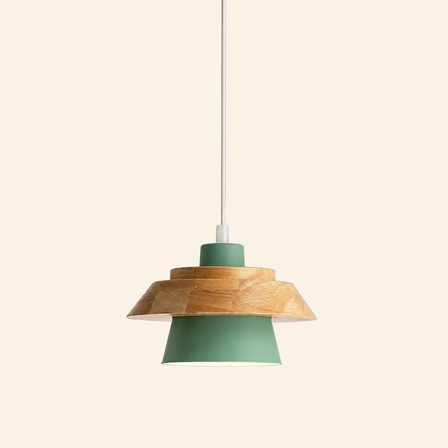 Zaid Modern Glass/Wood Pendant Light, Multi Color - Lumpaz