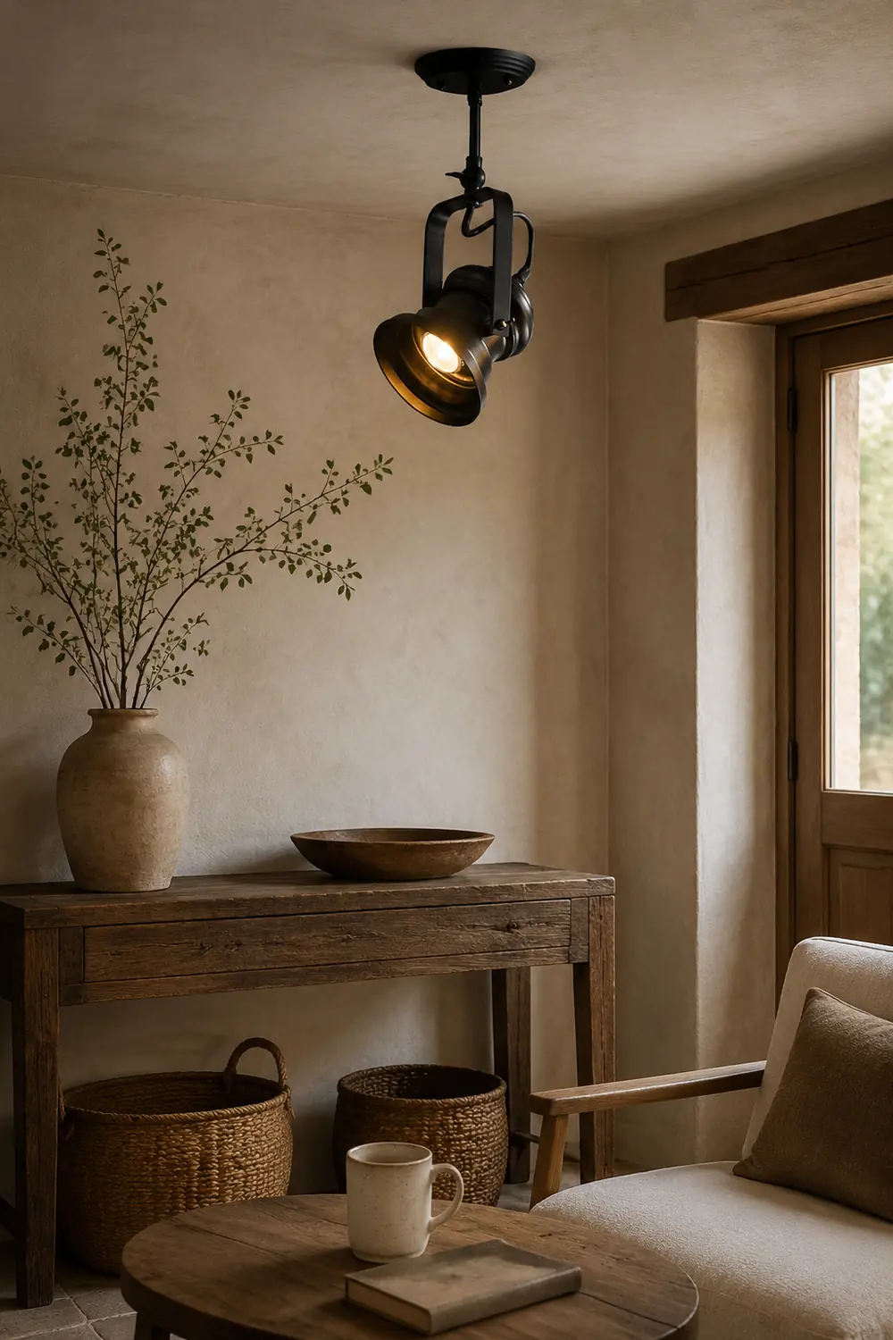 Alessio Industrial Style Rotatable Semi-Flush Mount Ceiling Light - Lumpaz
