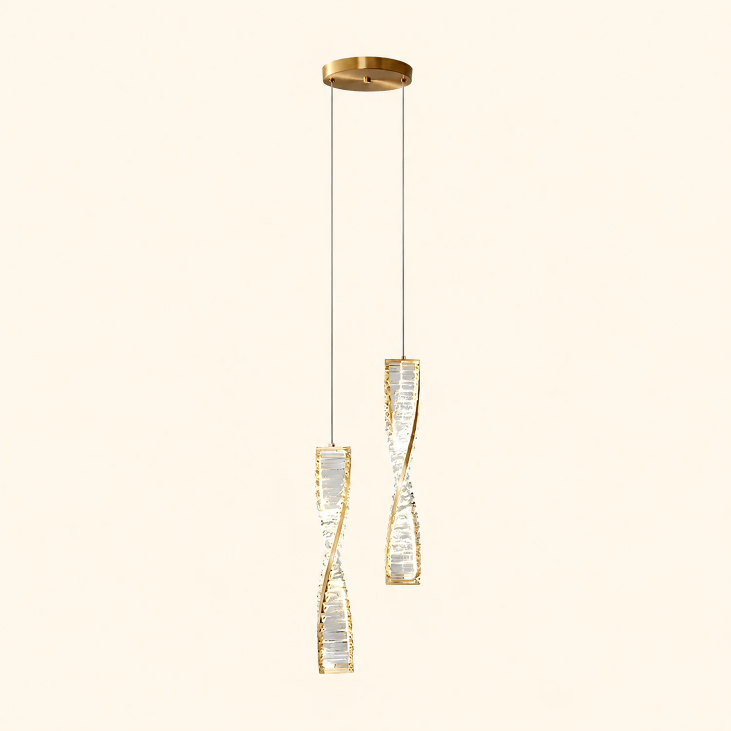 Marilyn Modern Spiral Strip Metal Pendant Light, Black/Gold - Lumpaz