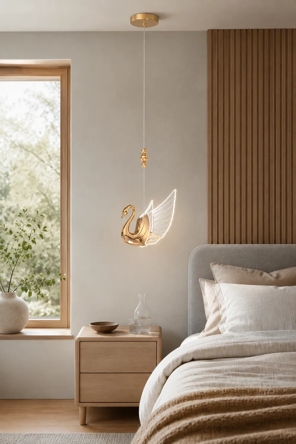 Kady Modern Creative Swan Pendant Light, 2 Color - Lumpaz