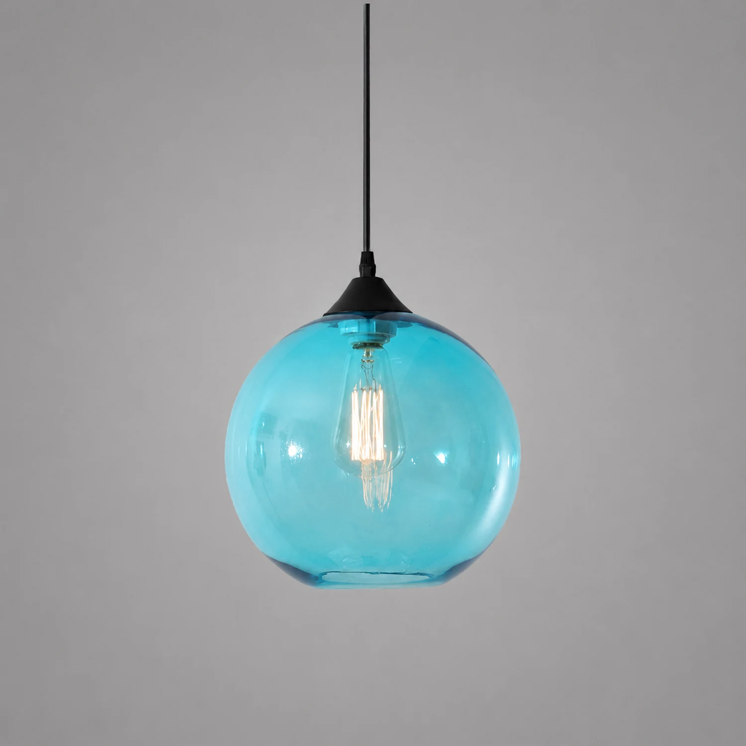 Hailie Modern Glass Globe Colorful Pendant Light - Lumpaz