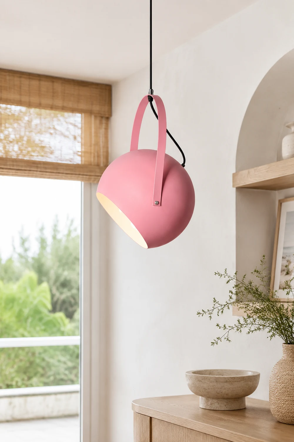 Morandi Colorful Art Deco Pendant Light, Spherical, Metal, Bedroom - Lumpaz