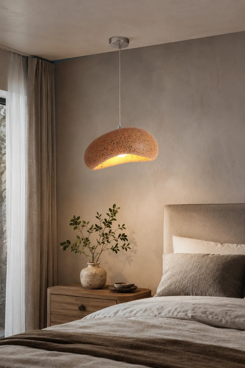Byers Wabi Sabi Bread Shape Resin Pendant Light, 4 Color - Lumpaz