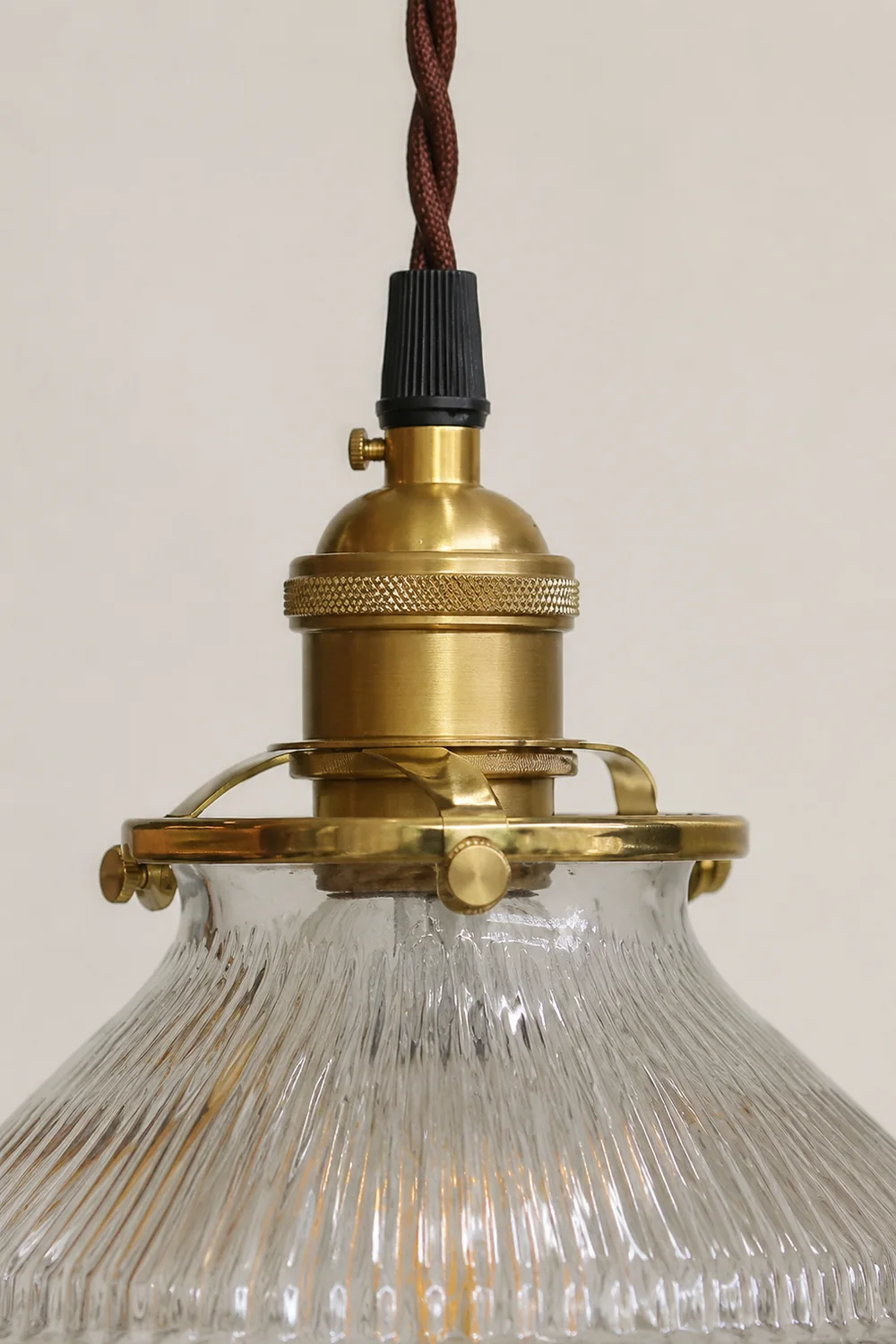 Cairns Pendant Light Dome Vintage, Glass, Brass/Black, Dining Room - Lumpaz