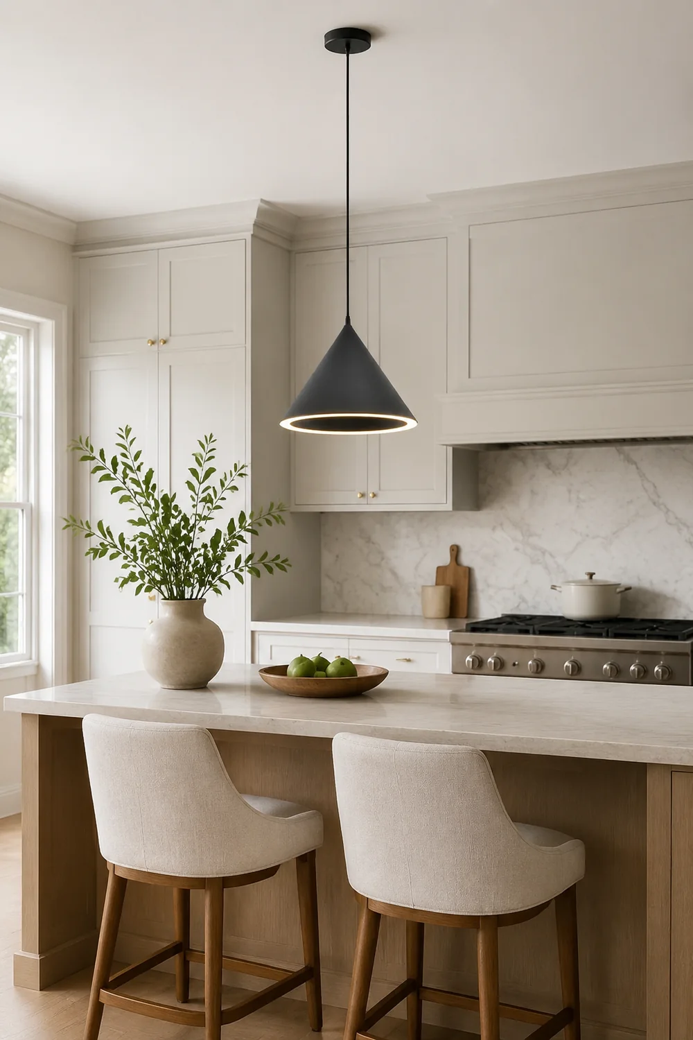 Morandi Funnel-Shape LED Pendant Light for Living Room - Lumpaz