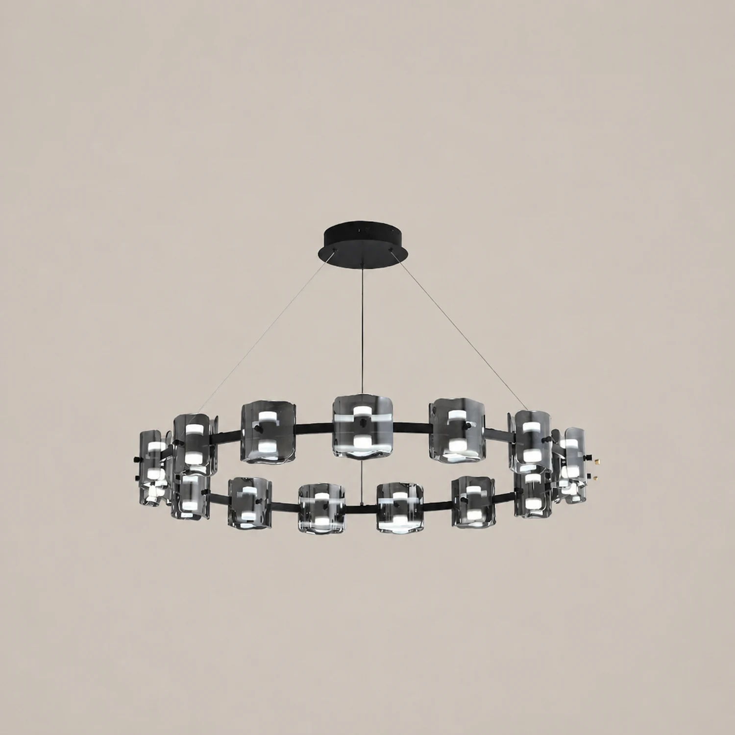 Evette Minimalist Round Metal Pendant Light,Black/Gold - Lumpaz