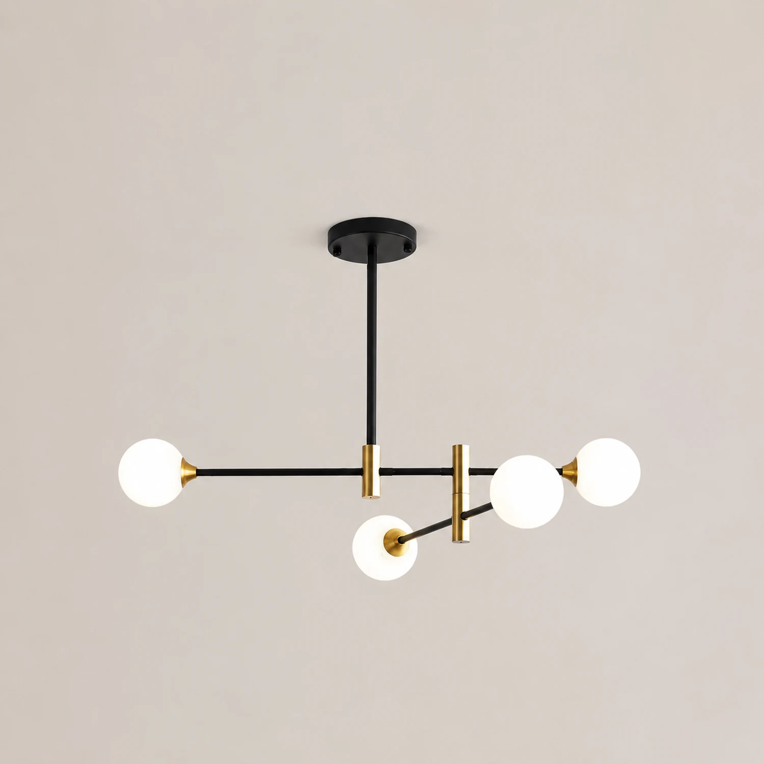 Valentina Nordic Spherical Bubble Metal/Glass Chandelier, Black/Gold - Lumpaz