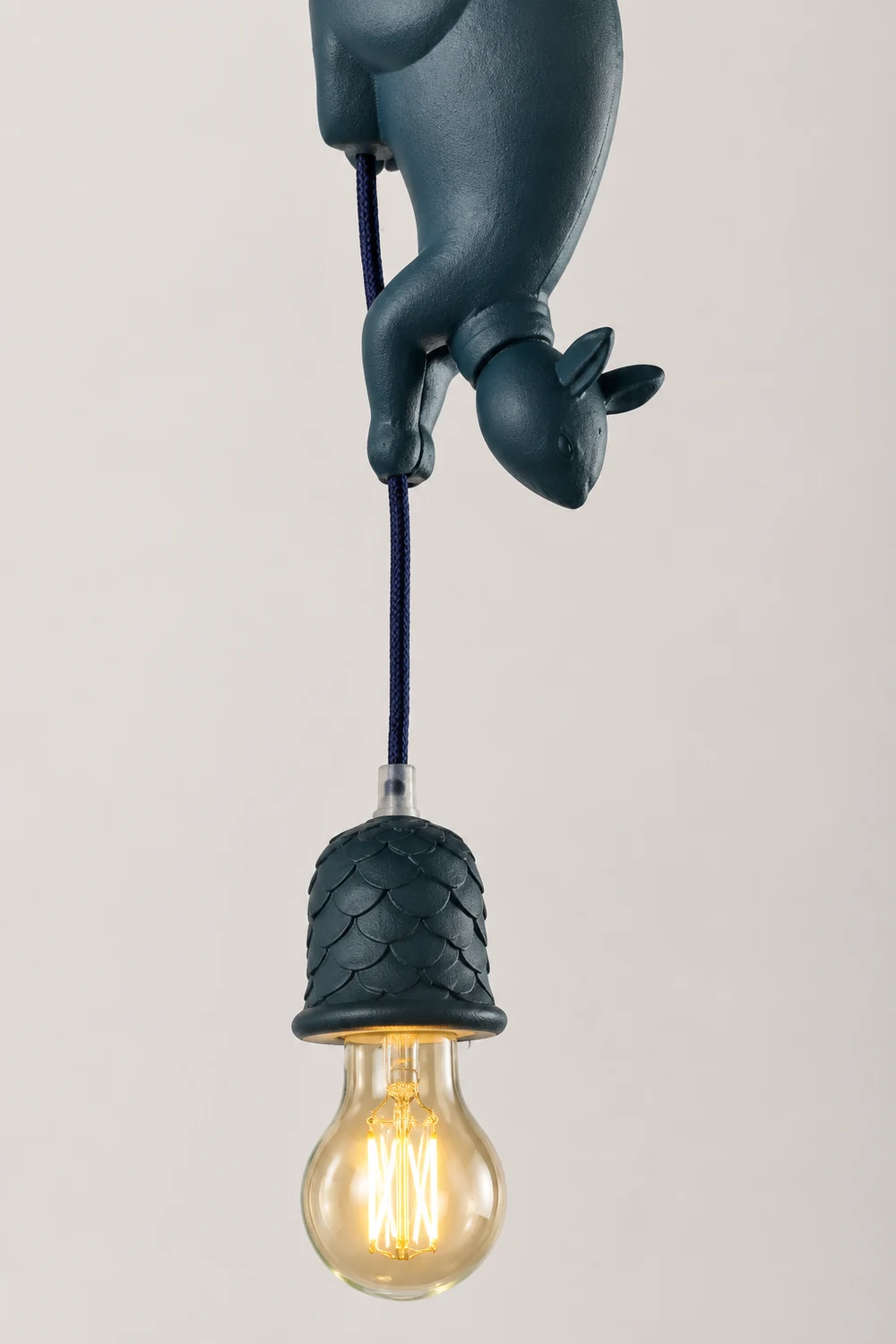 Valentina Pendant Light Squirrel/Pinecone Modern, Resin, Black/White/Blue/Pink, Restaurant - Lumpaz