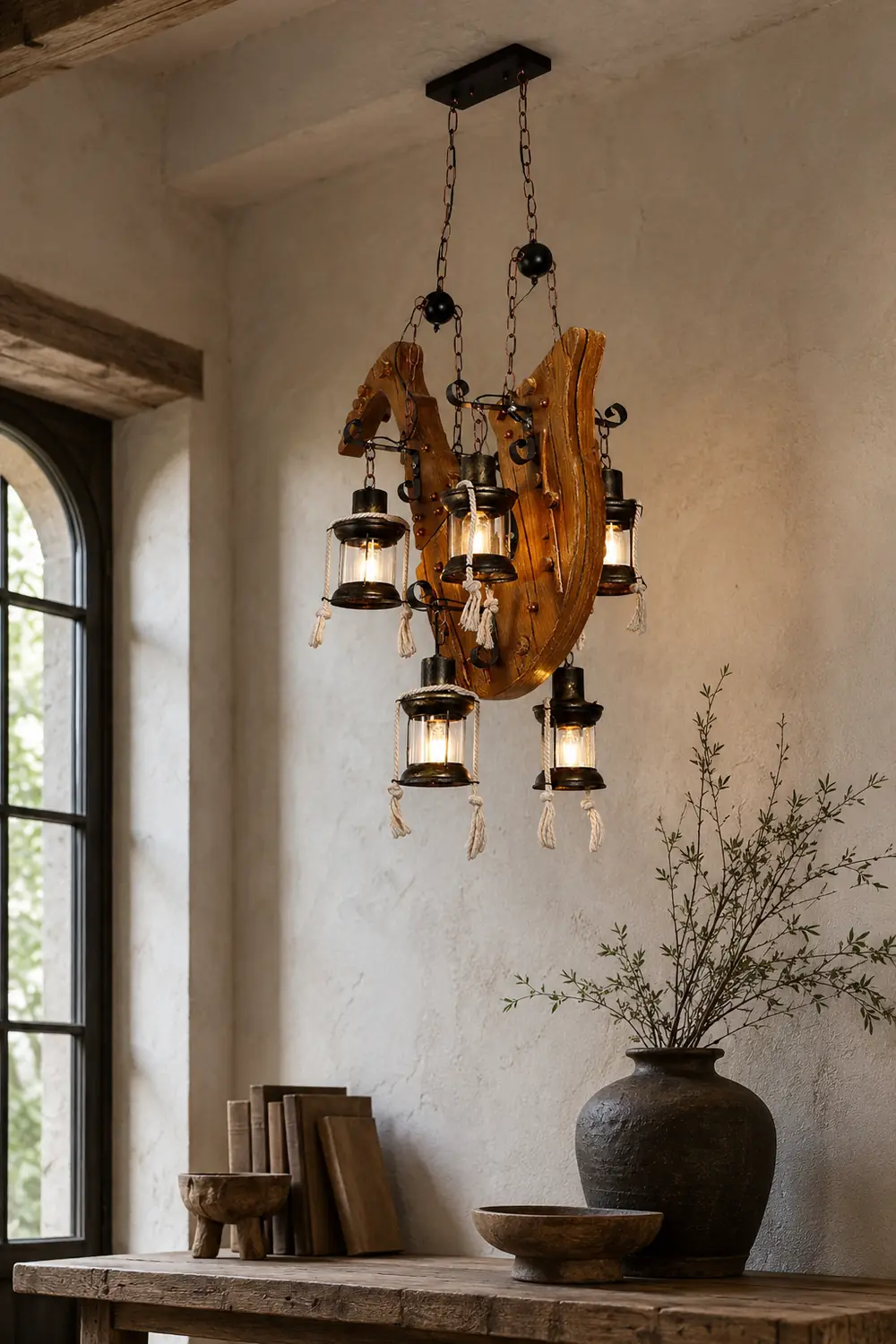 Austin Retro Saxophone Metal/Wood Pendant Light, Walnut - Lumpaz