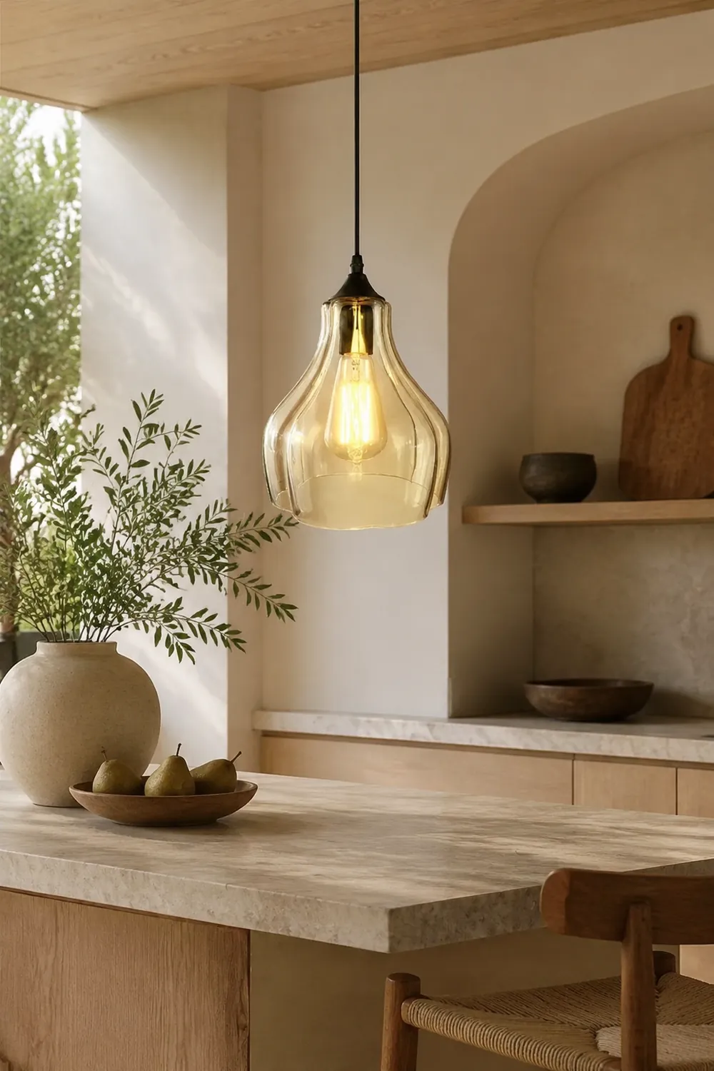 Morandi Contemporary Pendant Light, Clear/Yellow/Green - Lumpaz