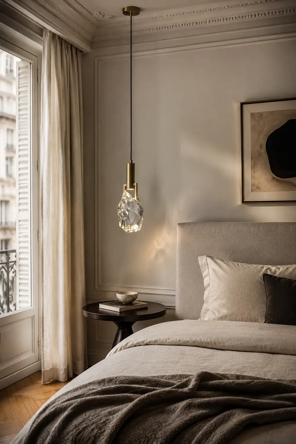 Kristy Modern Drop Crystal Pendant Light, Brass - Lumpaz