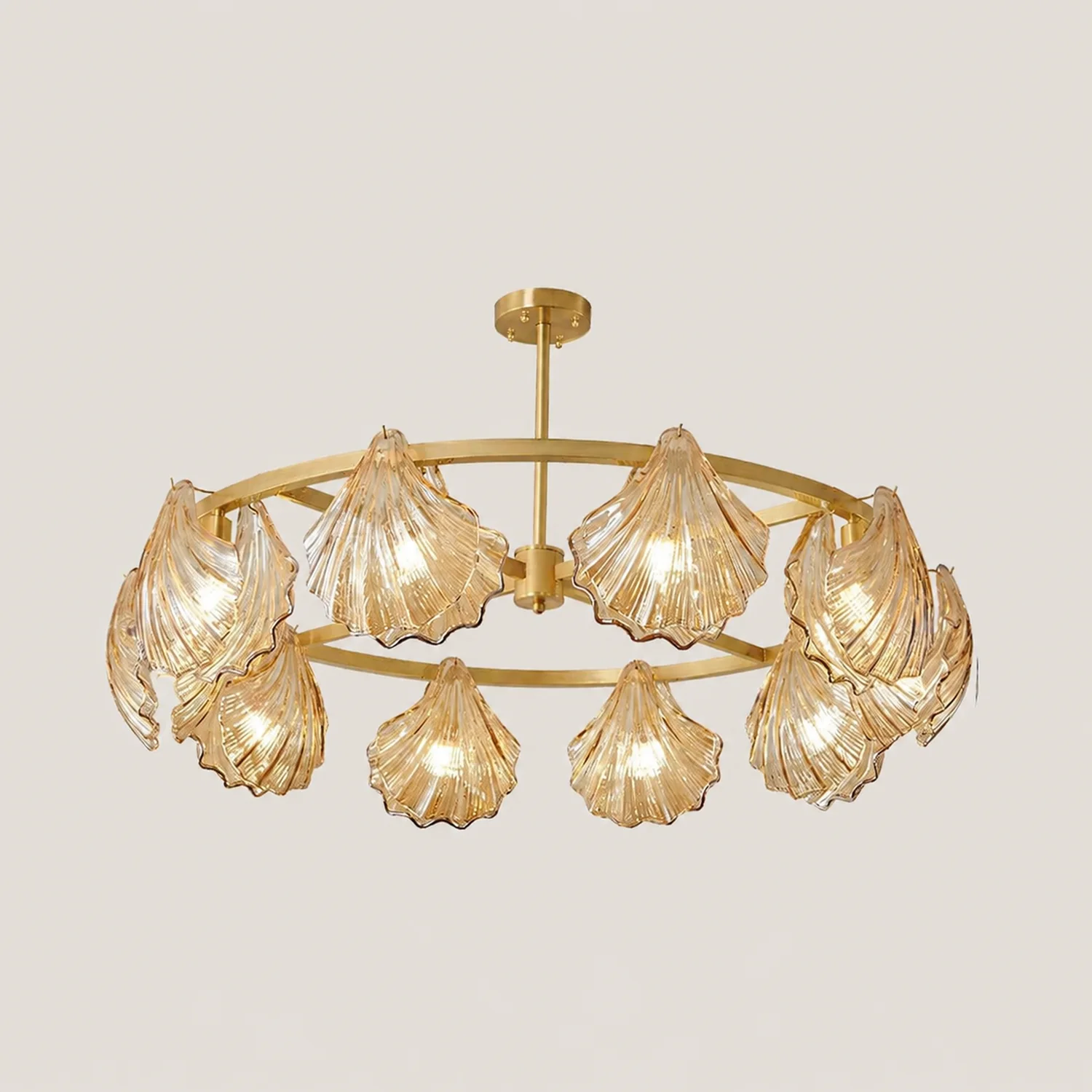 Kirsten Modern Annular Metal And Glass Pendant Light, Black/Gold - Lumpaz