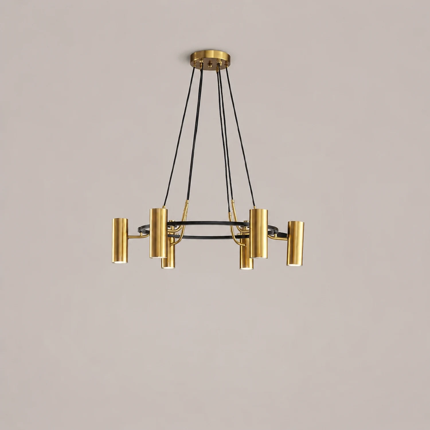 Weiss Modern Spotlight Metal Pendant Light, Gold - Lumpaz