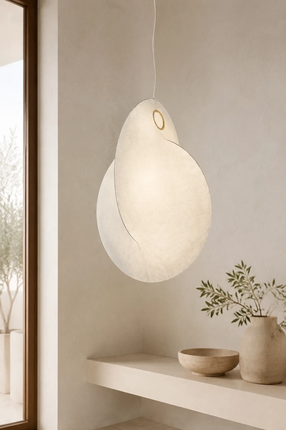 Renée Pendant Light, Fabric, 19.6" - Lumpaz