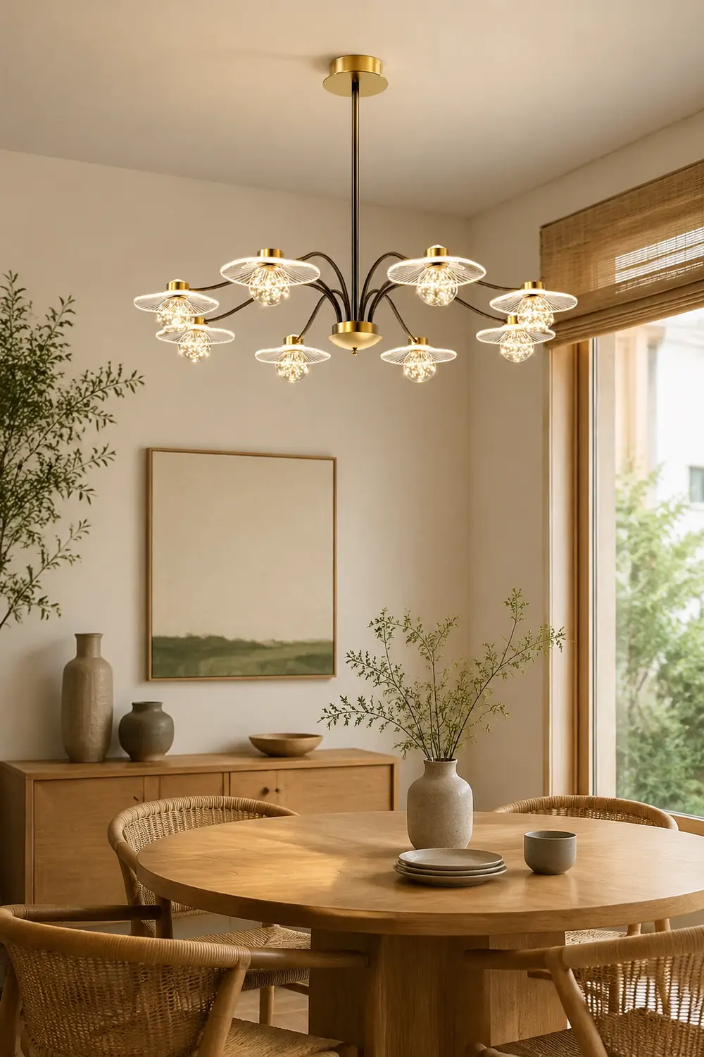 Carins Modern Blown Metal Pendant Light, Gold, Metal/Acrylic/Glass - Lumpaz