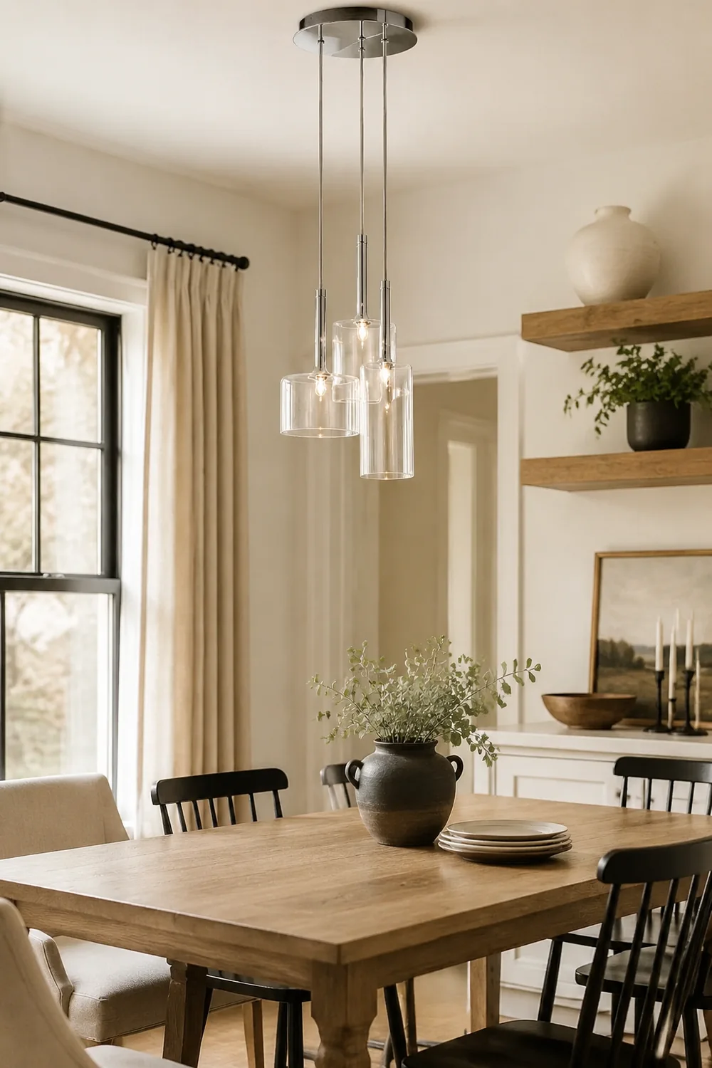 Kristy Modern Geometric Cluster Glass Pendant Light, Clear - Lumpaz
