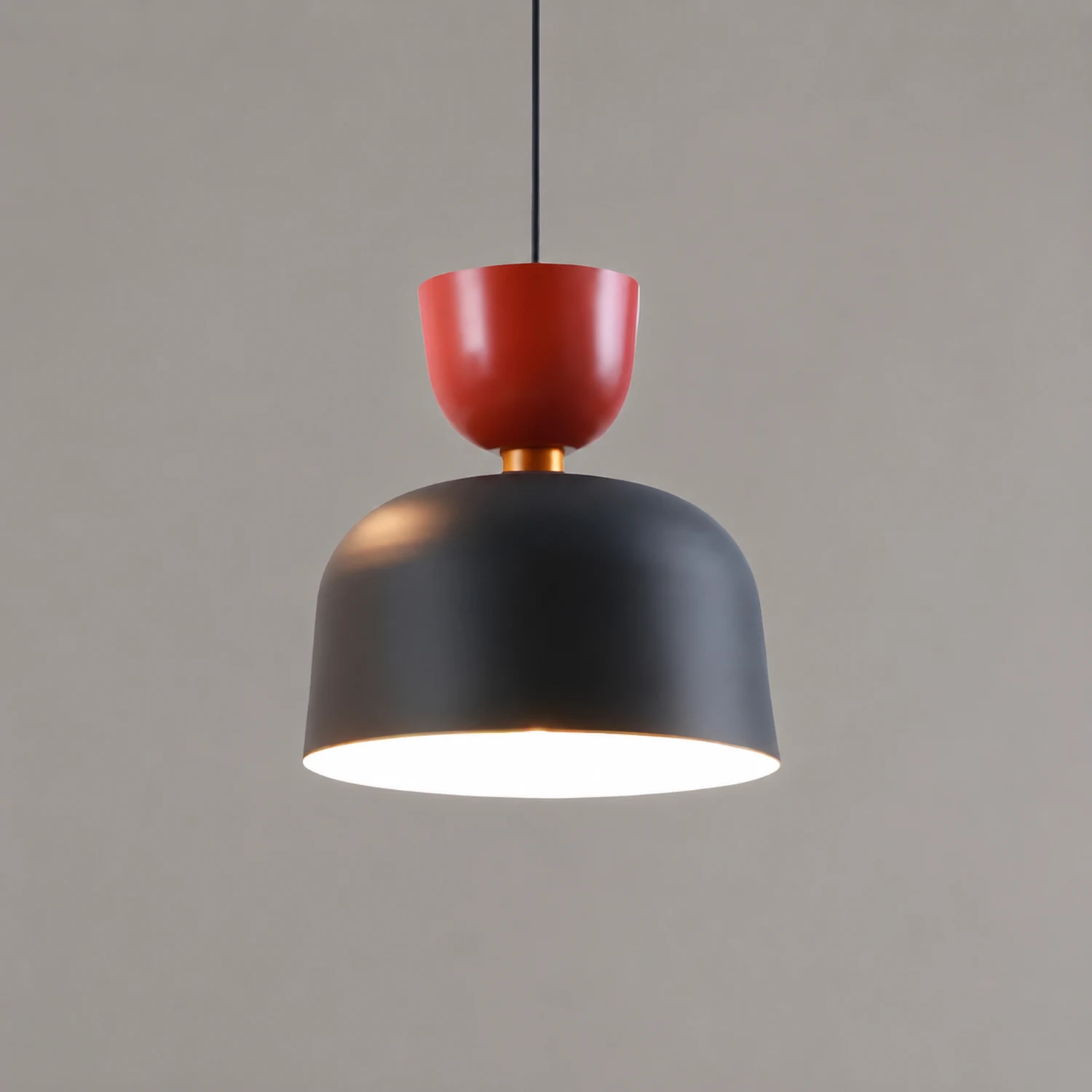 Morandi Modern Dome Art Deco Pendant Light, Black/Yellow/Pink/Gray - Lumpaz