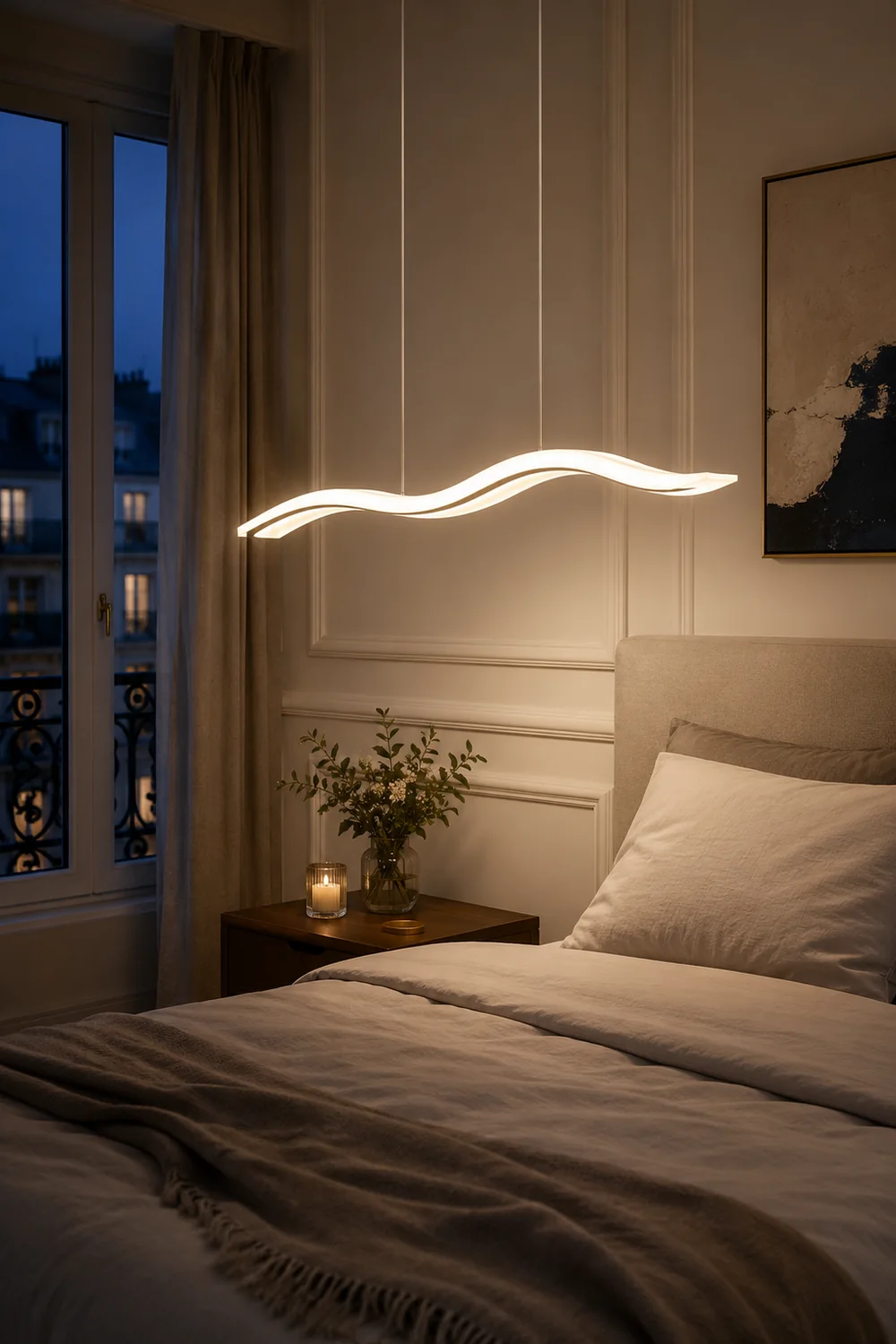 Minimalist Wave Wavy Pendant Light, 38.5" - Lumpaz