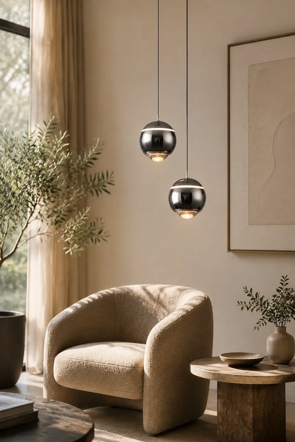 Valentina Modern Round LED Pendant Light, Kitchen Island - Lumpaz