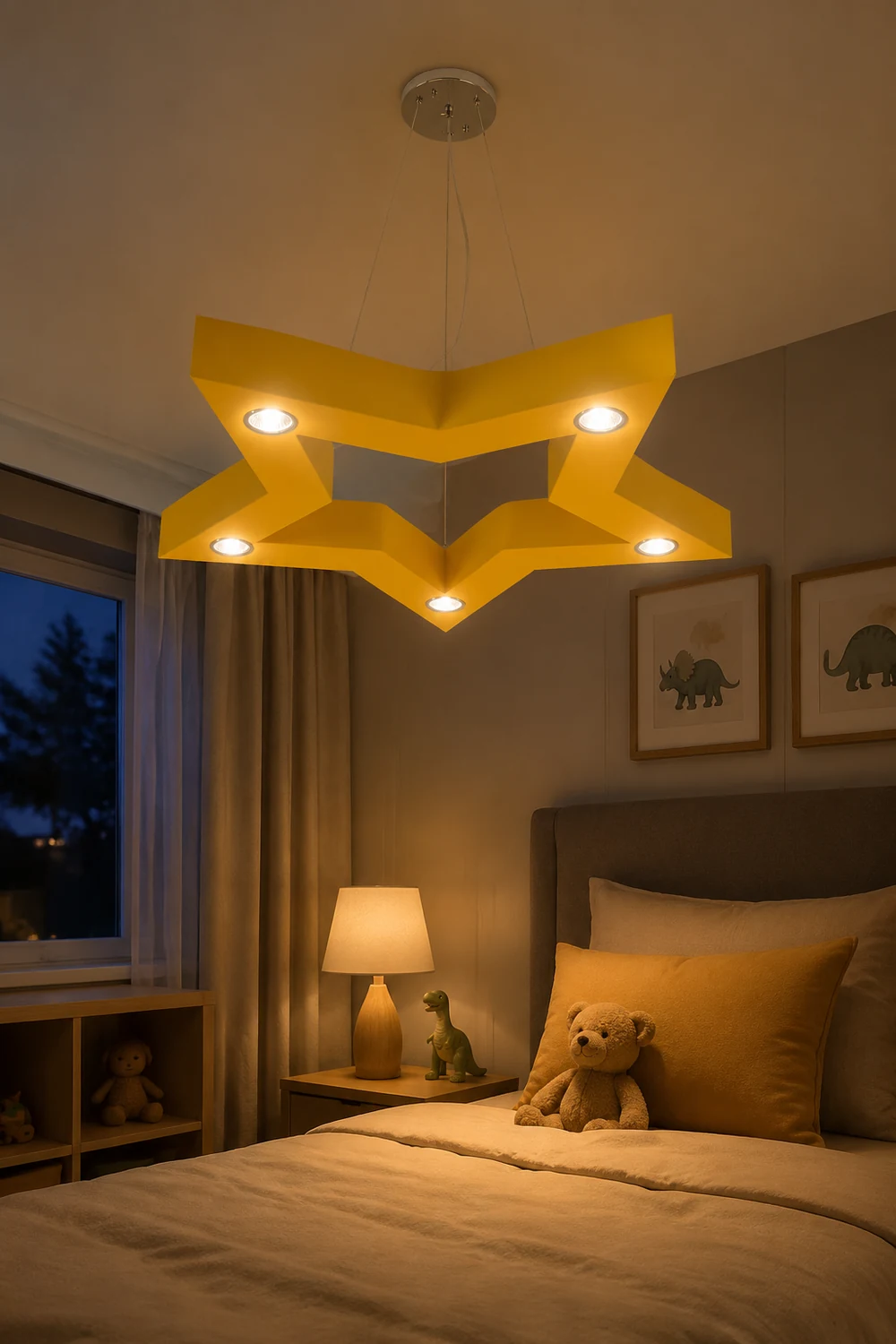 Minori Five-Pointed Star Colorful Metal Kids Pendant Light - Lumpaz
