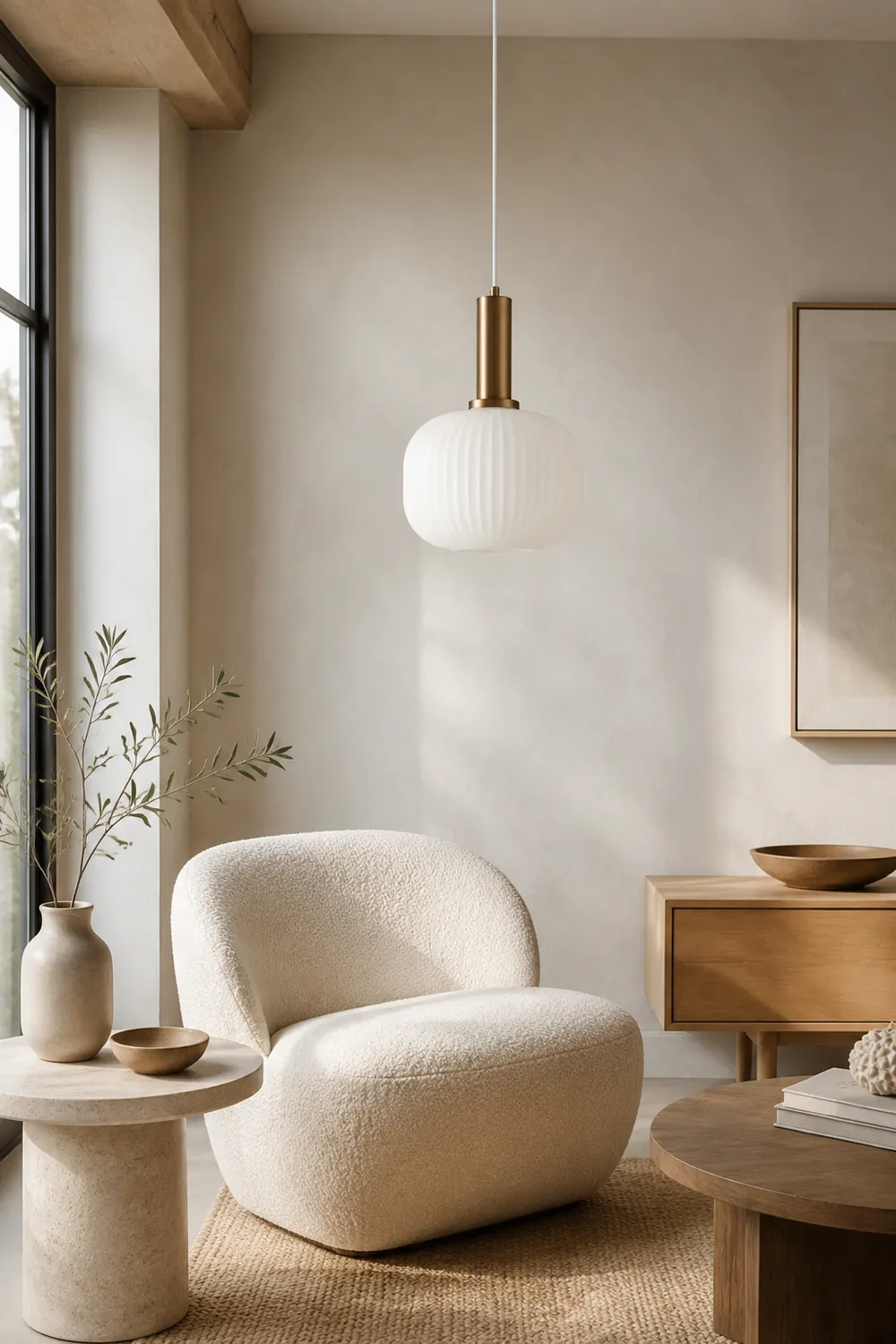 Hailie Morden Bubble Glass Pendant Light, White, Bedroom - Lumpaz