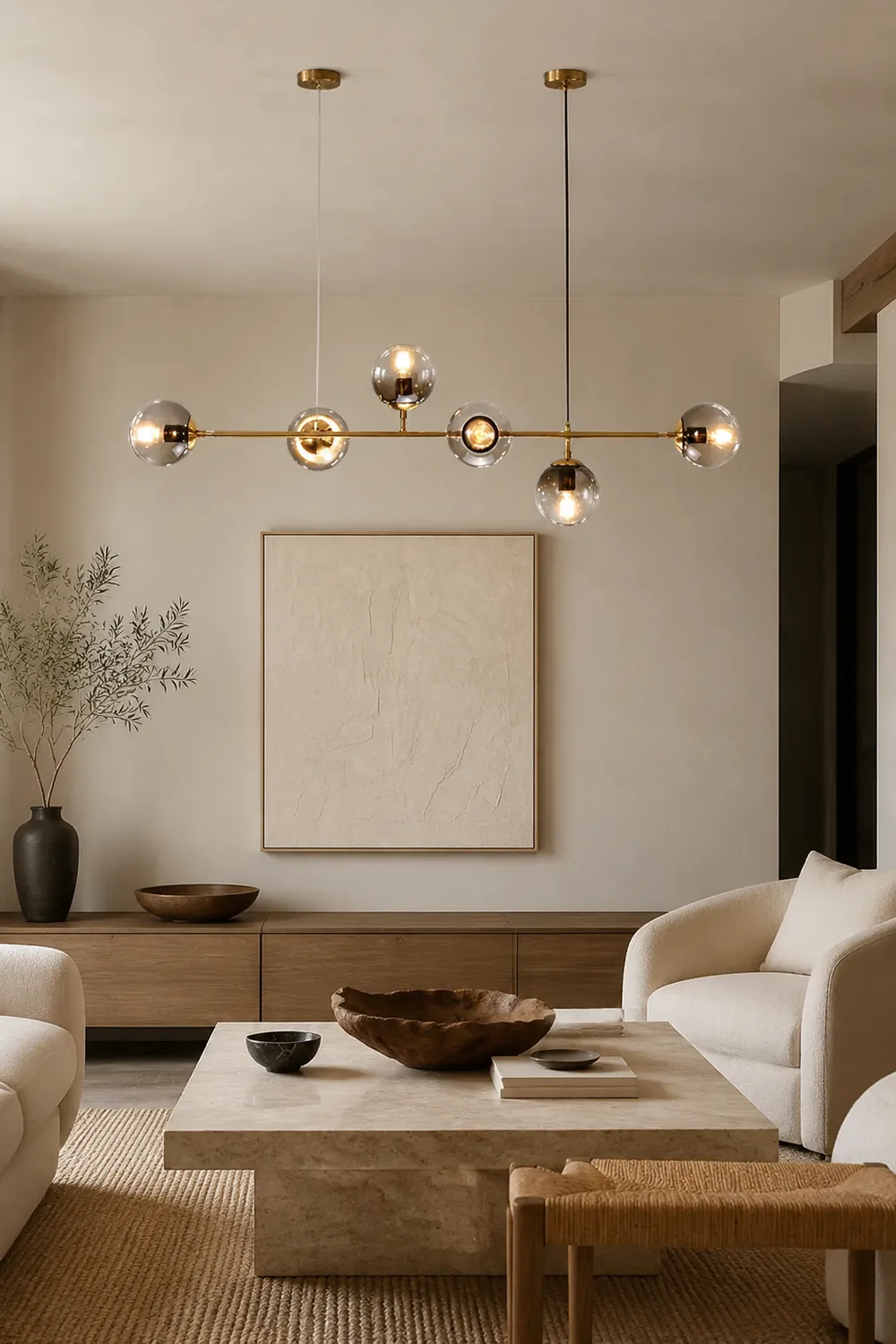 Valentina Modern Bubble Metal/Glass Pendant Light, Gold - Lumpaz