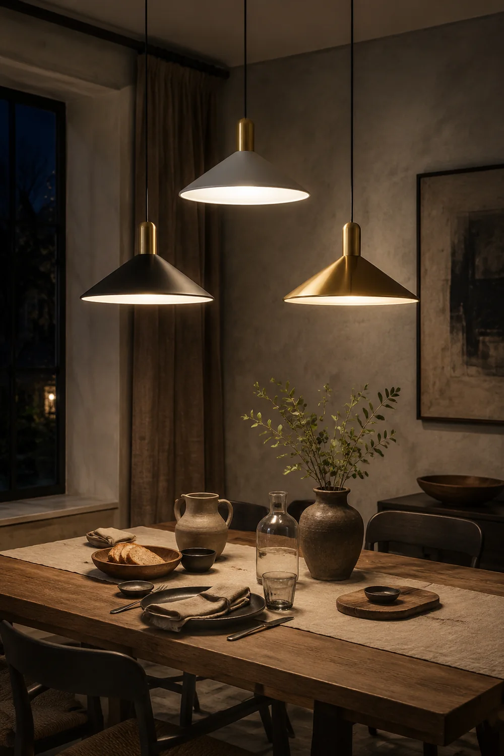 Carins Vintage Pendant Light,  Black & White & Gold - Lumpaz