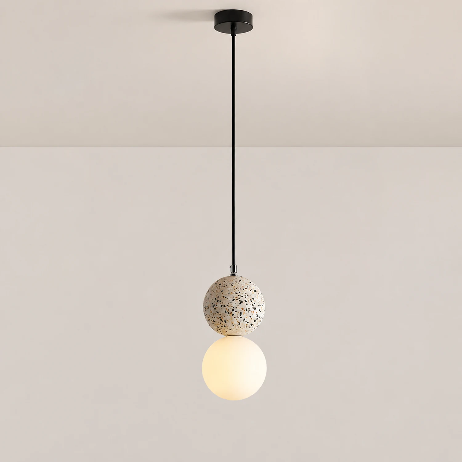 Valentina Single Globe Colorful Pendant Light, Dolomite, LED - Lumpaz