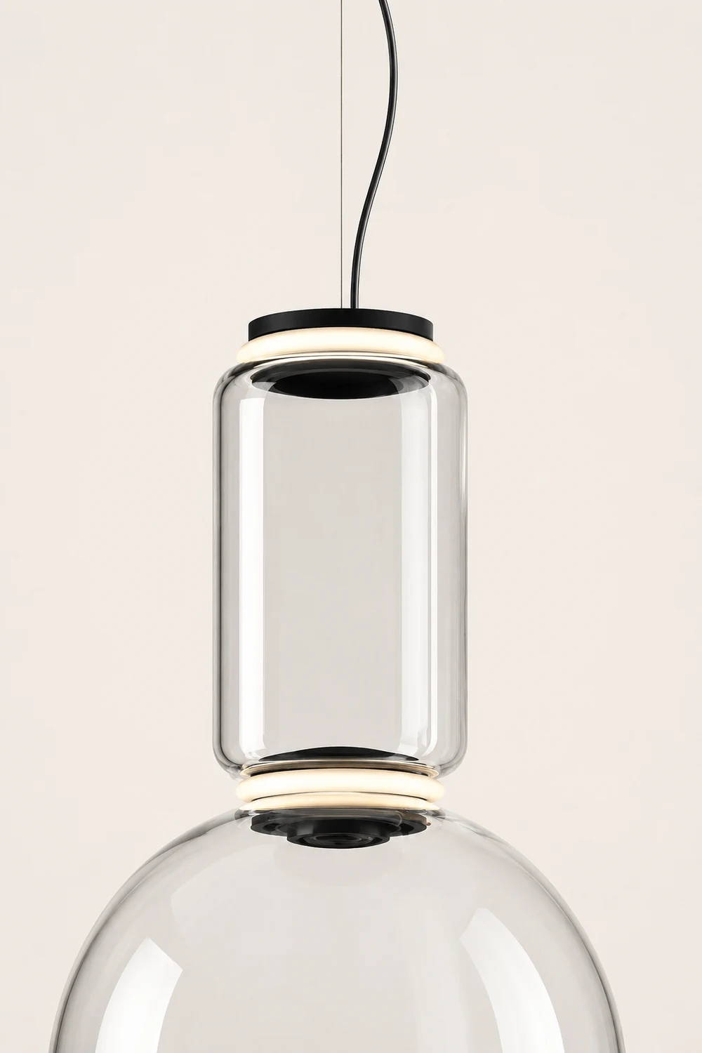 Hailie Minimalist Combination Glass Pendant Light, Clear - Lumpaz