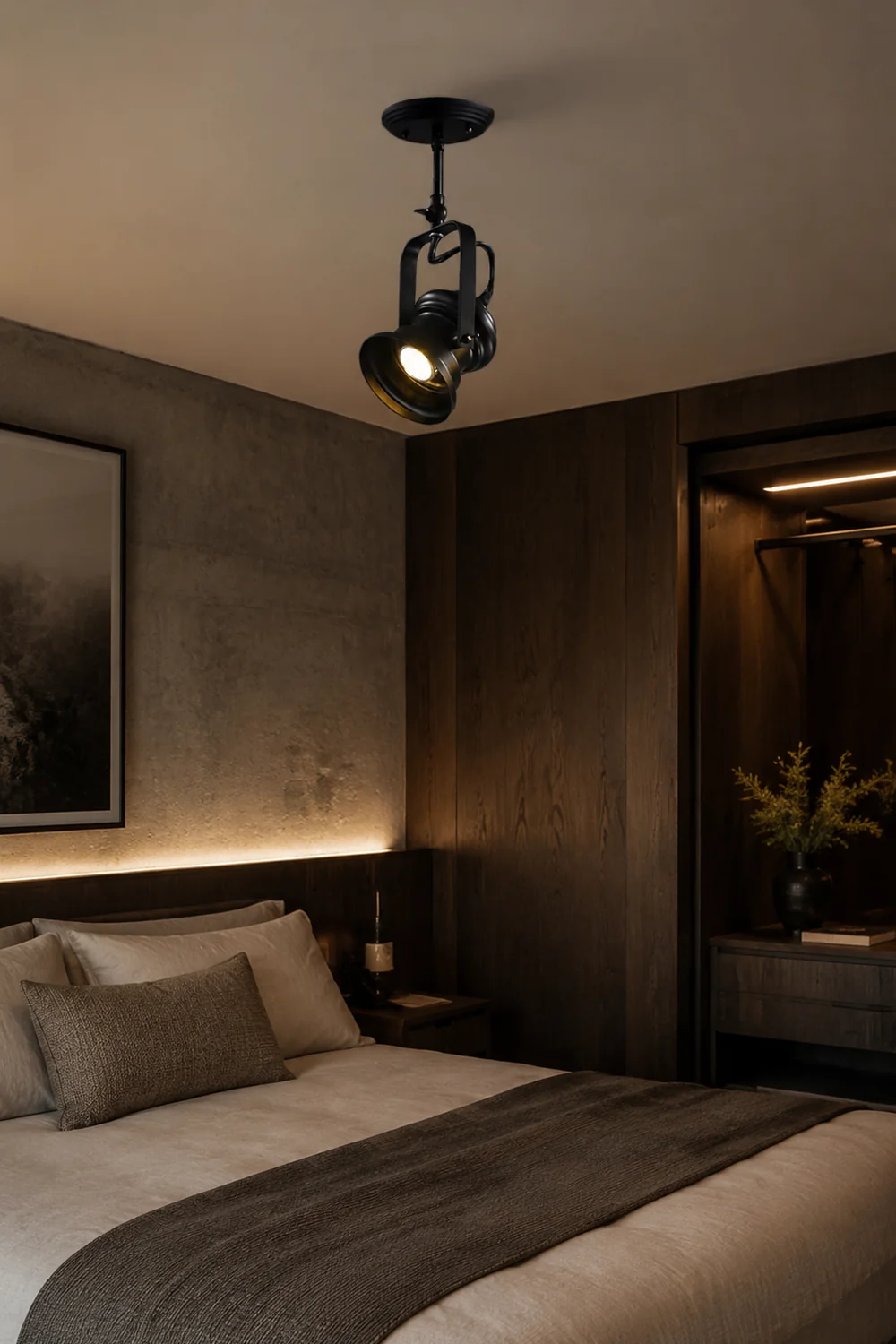 Alessio Industrial Style Rotatable Semi-Flush Mount Ceiling Light - Lumpaz