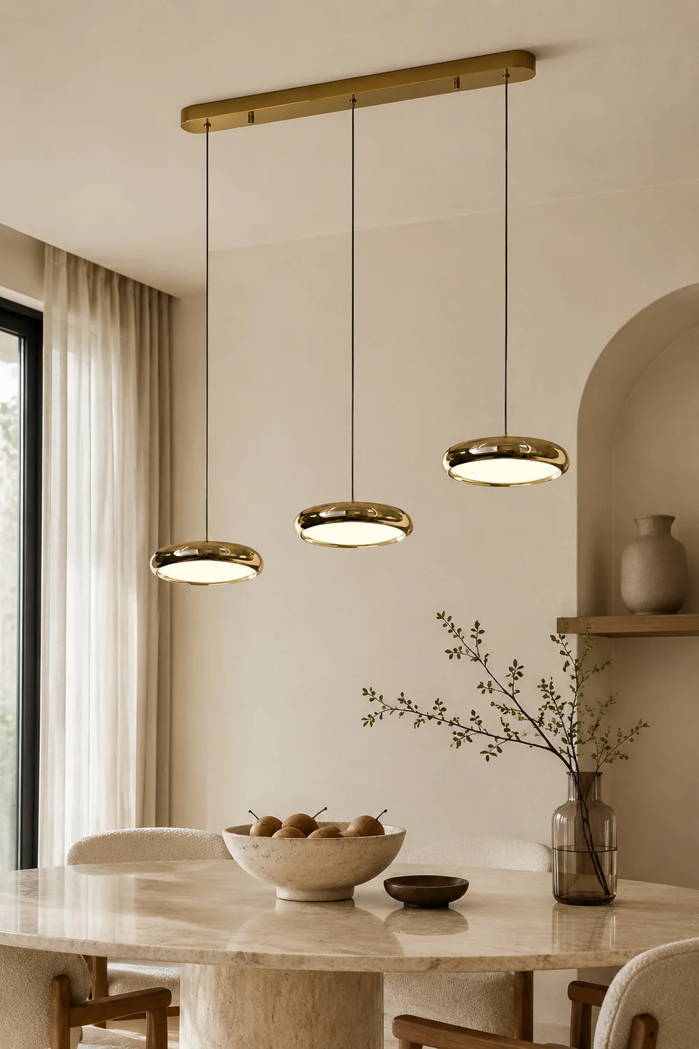 Welsh Minimalist Circular Metal Pendant Light,Silver/Gold/Rose Gold - Lumpaz