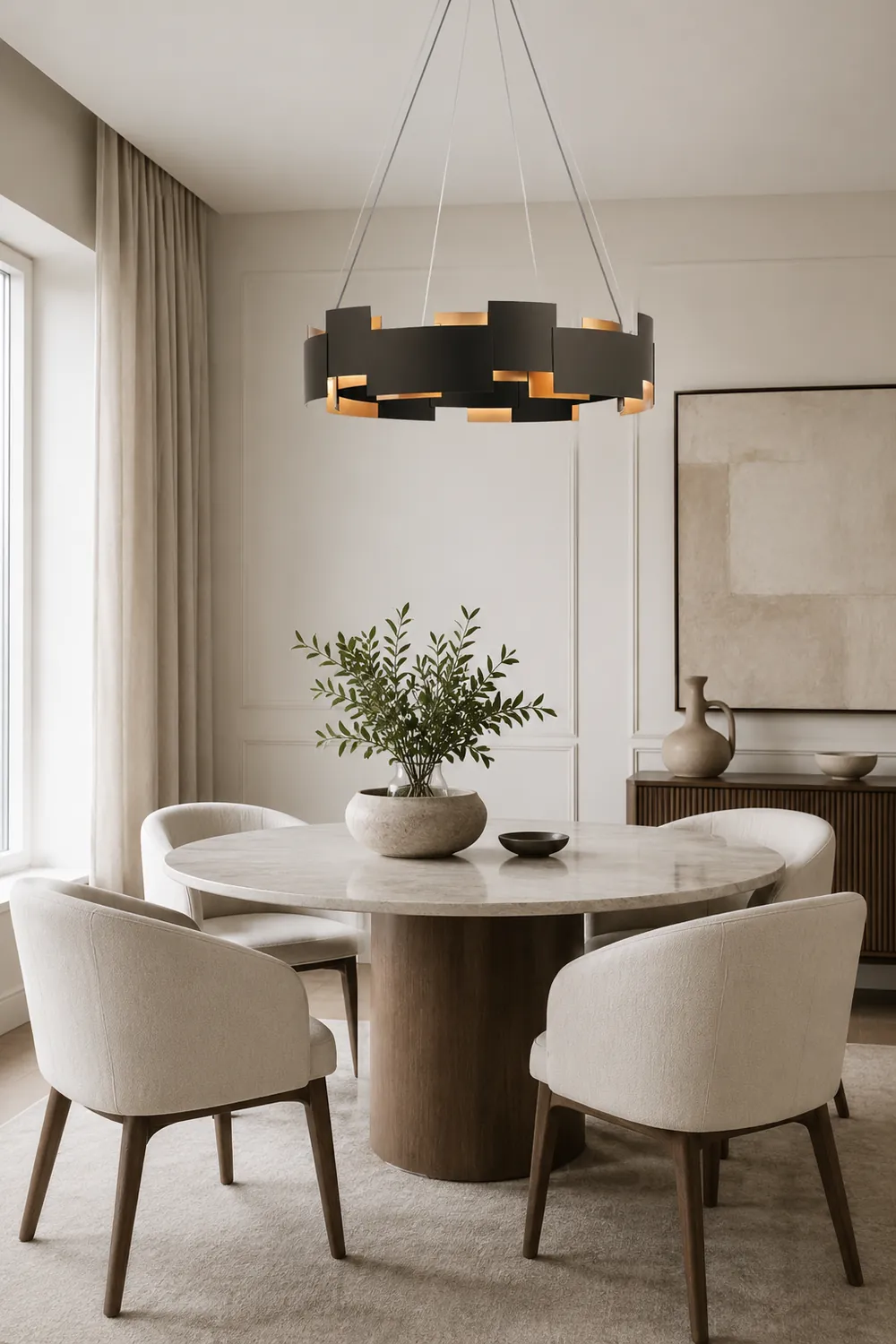 Evette Modern Ring Metal Pendant Lamp, Black - Lumpaz