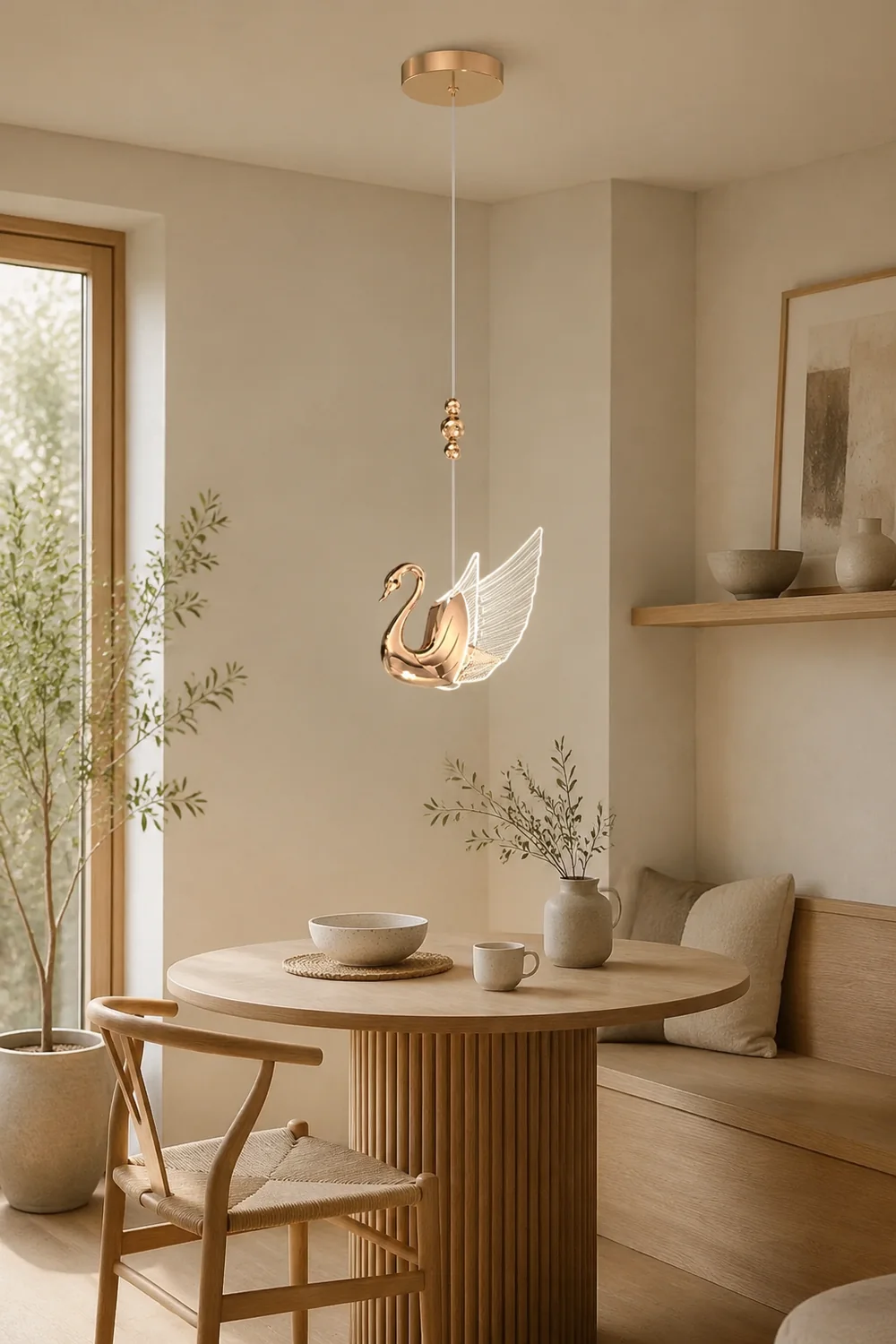Kady Modern Creative Swan Pendant Light, 2 Color - Lumpaz