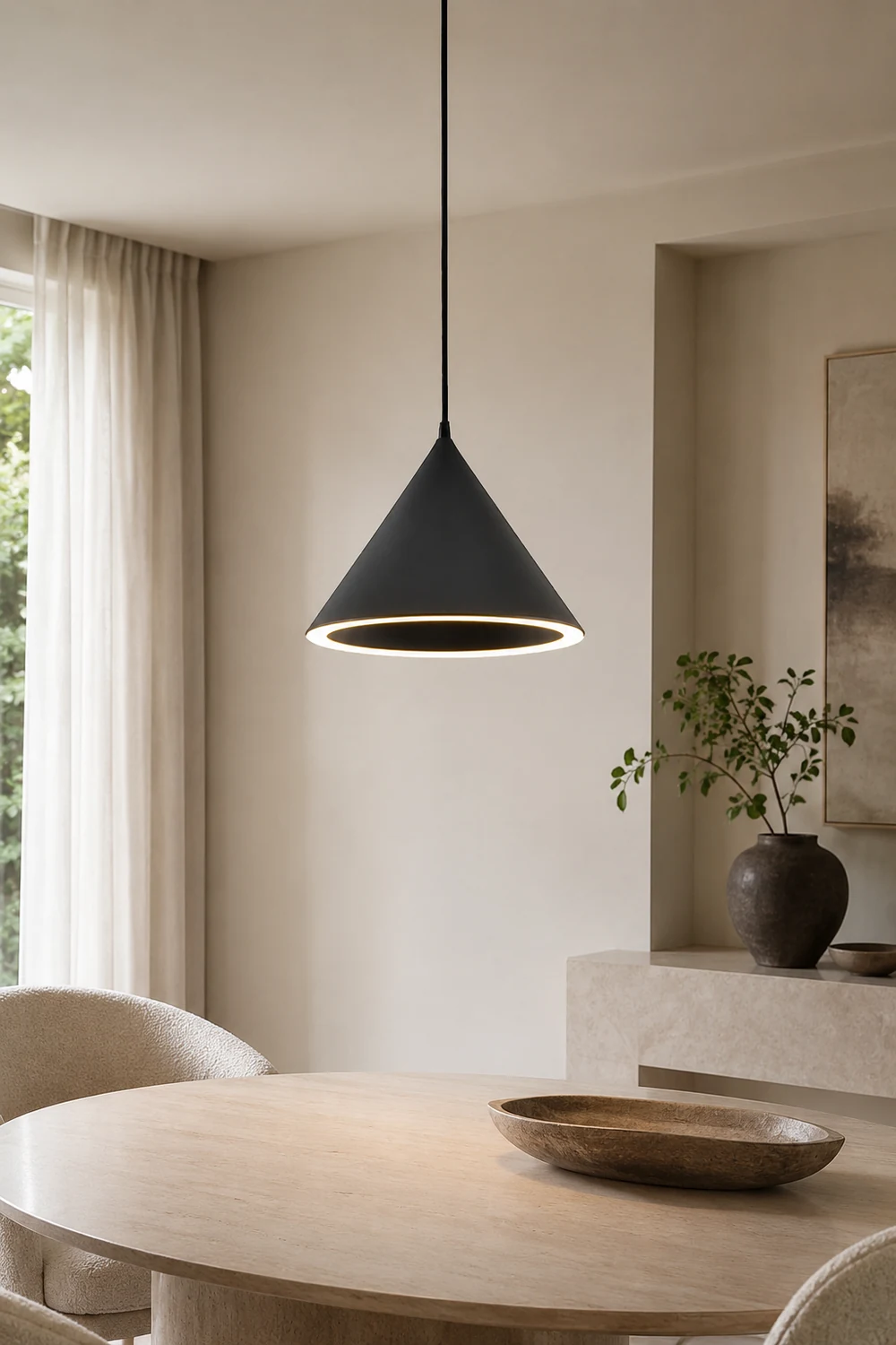Morandi Funnel-Shape LED Pendant Light for Living Room - Lumpaz