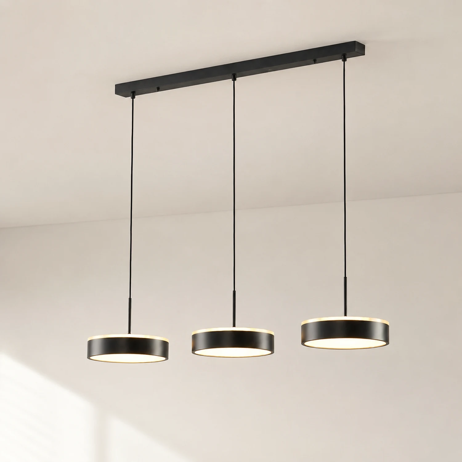 Raheel Pendant Light Cluster Metal/Acrylic, Black/Gold, Bar - Lumpaz