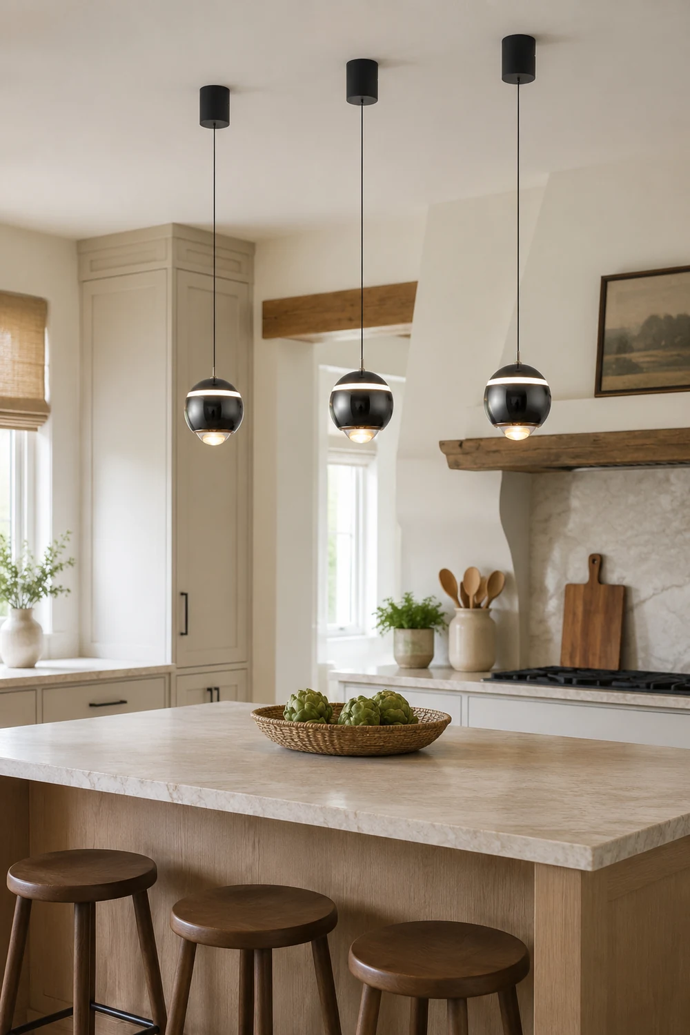 Valentina Modern Round LED Pendant Light, Kitchen Island - Lumpaz